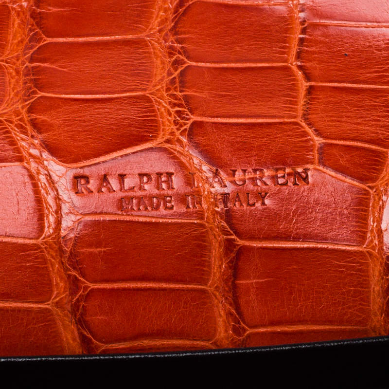 Ralph Lauren Orange Crocodile Ricky Continental Wallet Ralph Lauren | TLC