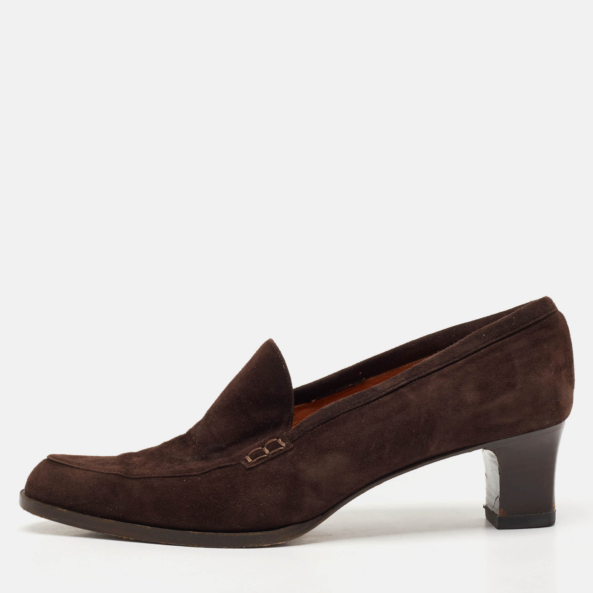Ralph Lauren Brown Suede Loafer Pumps Size 38
