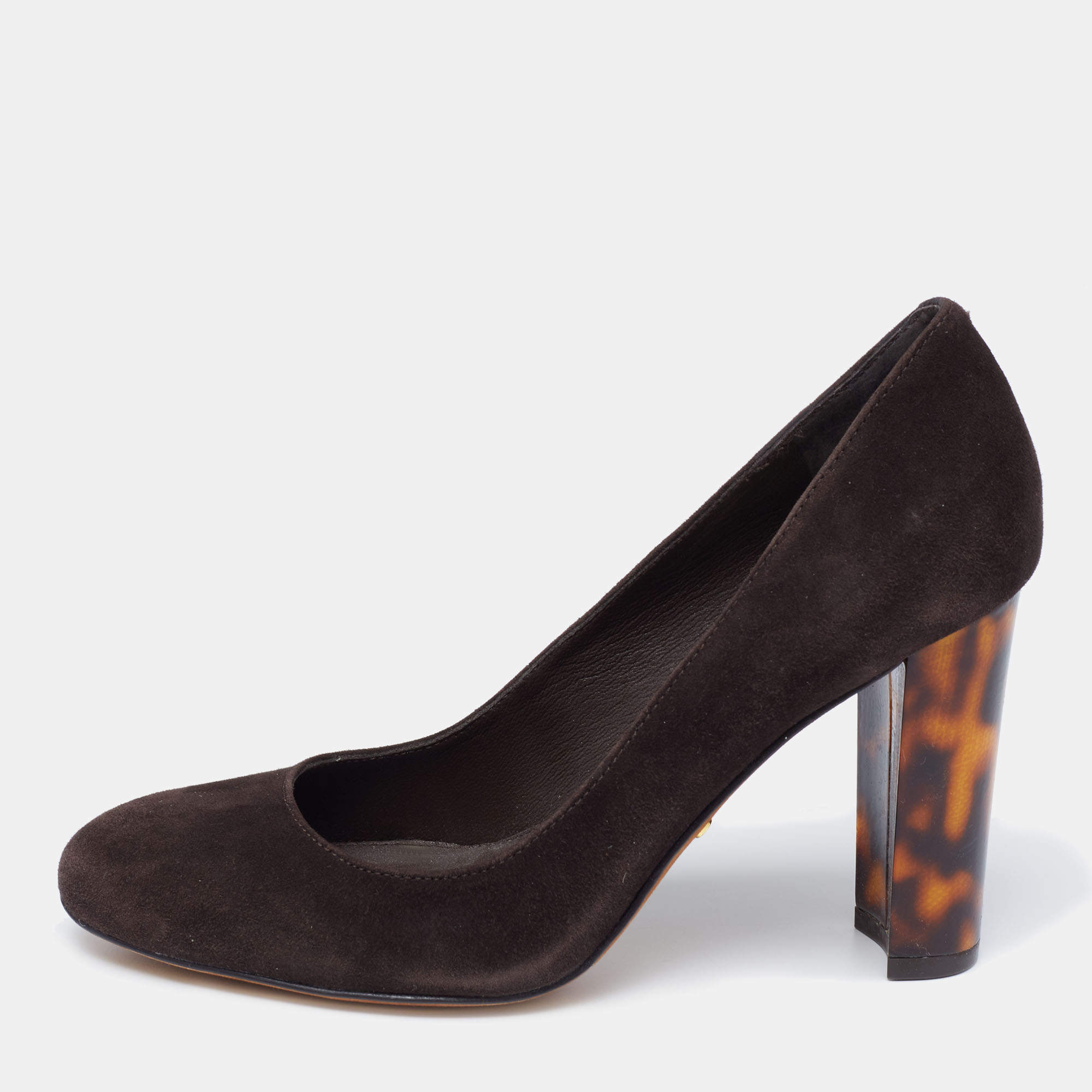 Pre Owned Ralph Lauren Dark Brown Suede Pumps Size 35.5