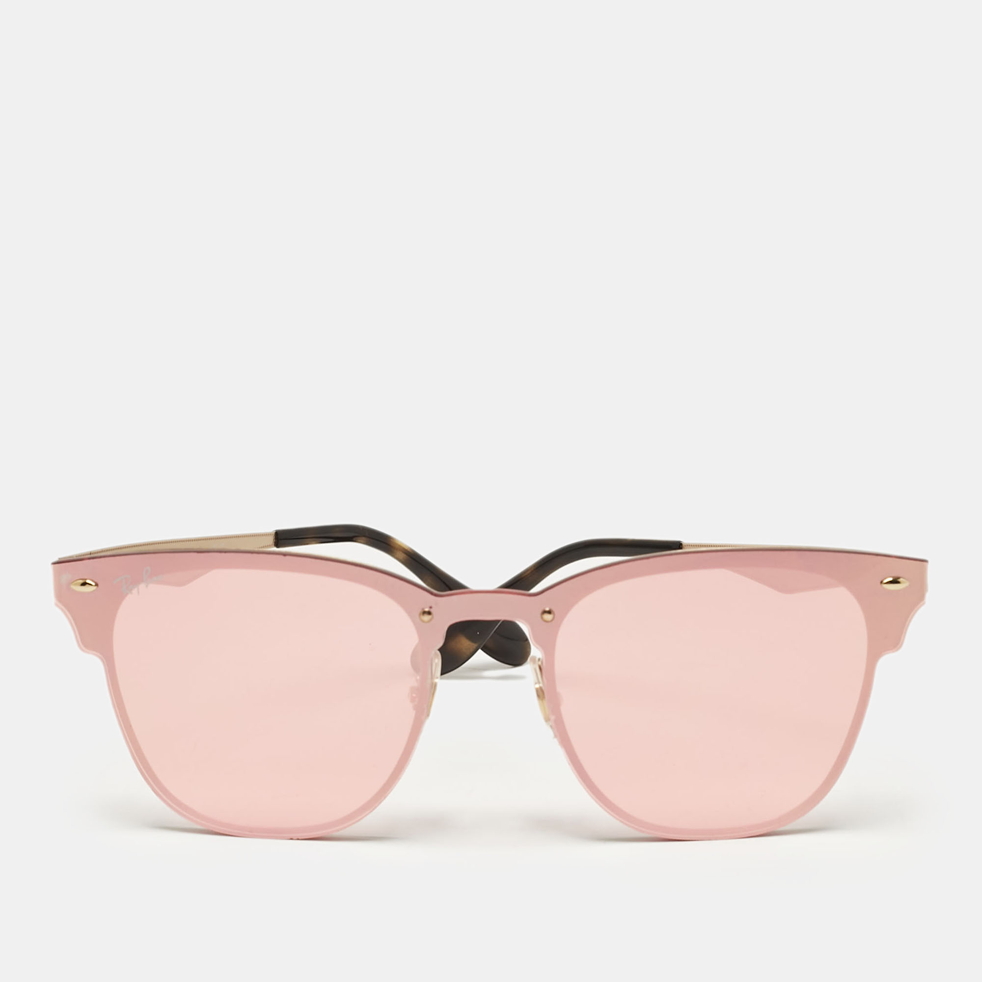 Ray-Ban Metallic Pink Blazed Clubmaster Aviator Sunglasses
