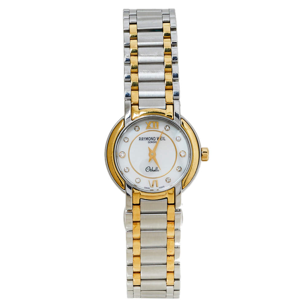 مملوكة مسبقًا ساعة يد نسائية ريموند ويل ستانلس ستيل ألماس أثيللو 2320-STG-00985 بيضاء 25 مم