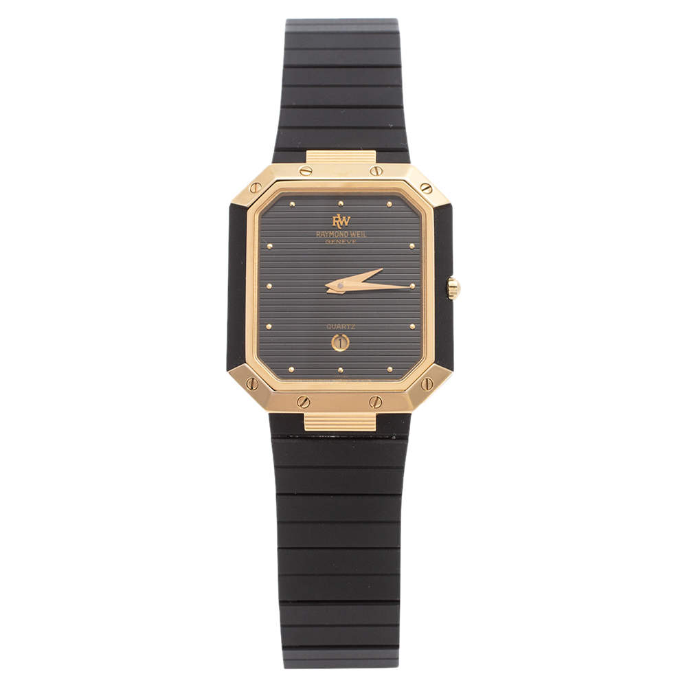 مملوكة مسبقًا Raymond Weil Black Two Tone Stainless Steel 4734 Women's Wristwatch 28 mm