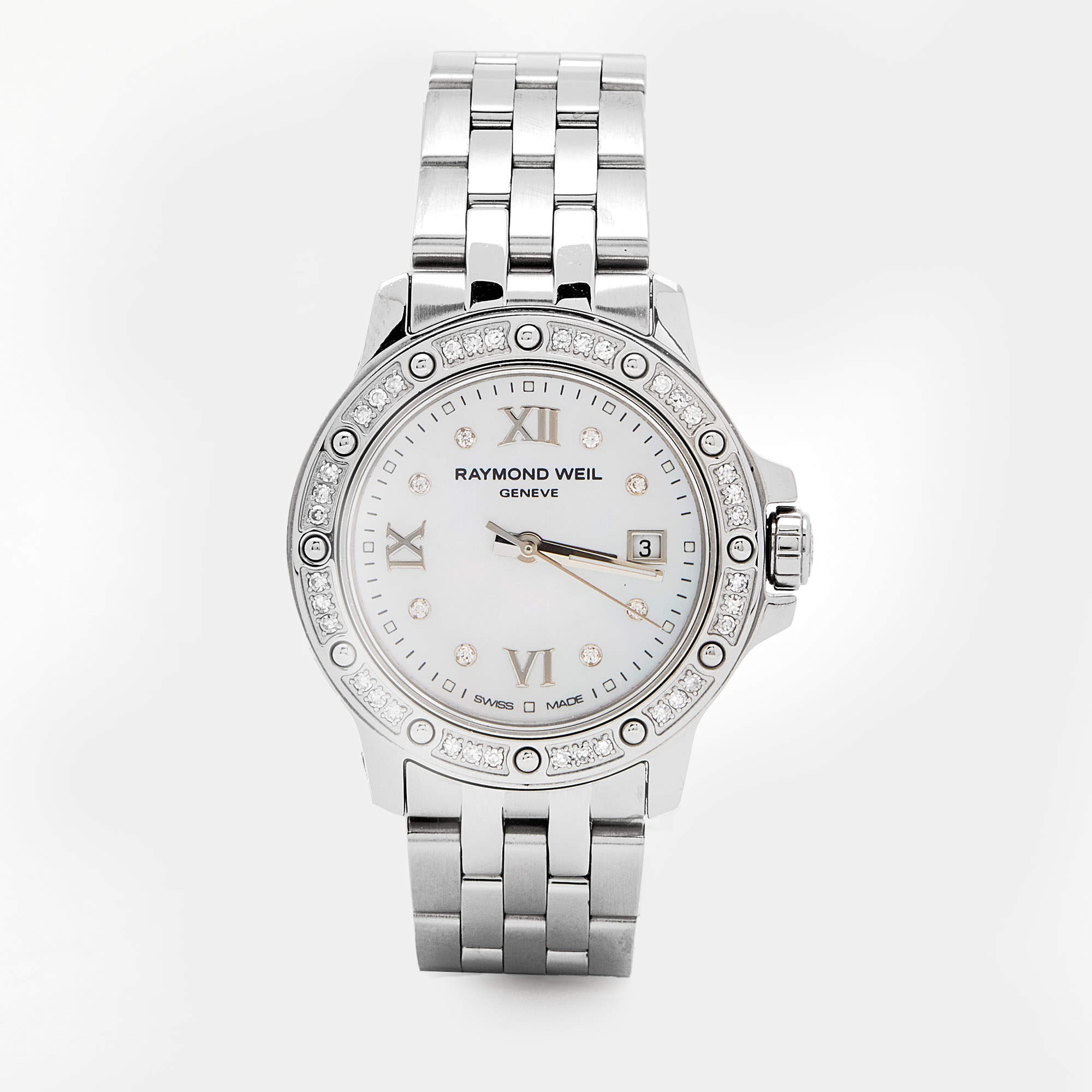 Raymond Weil Mother of Pearl Diamond Stainless Steel Tango 5399-STS-00995 Women's Wristwatch 28MM