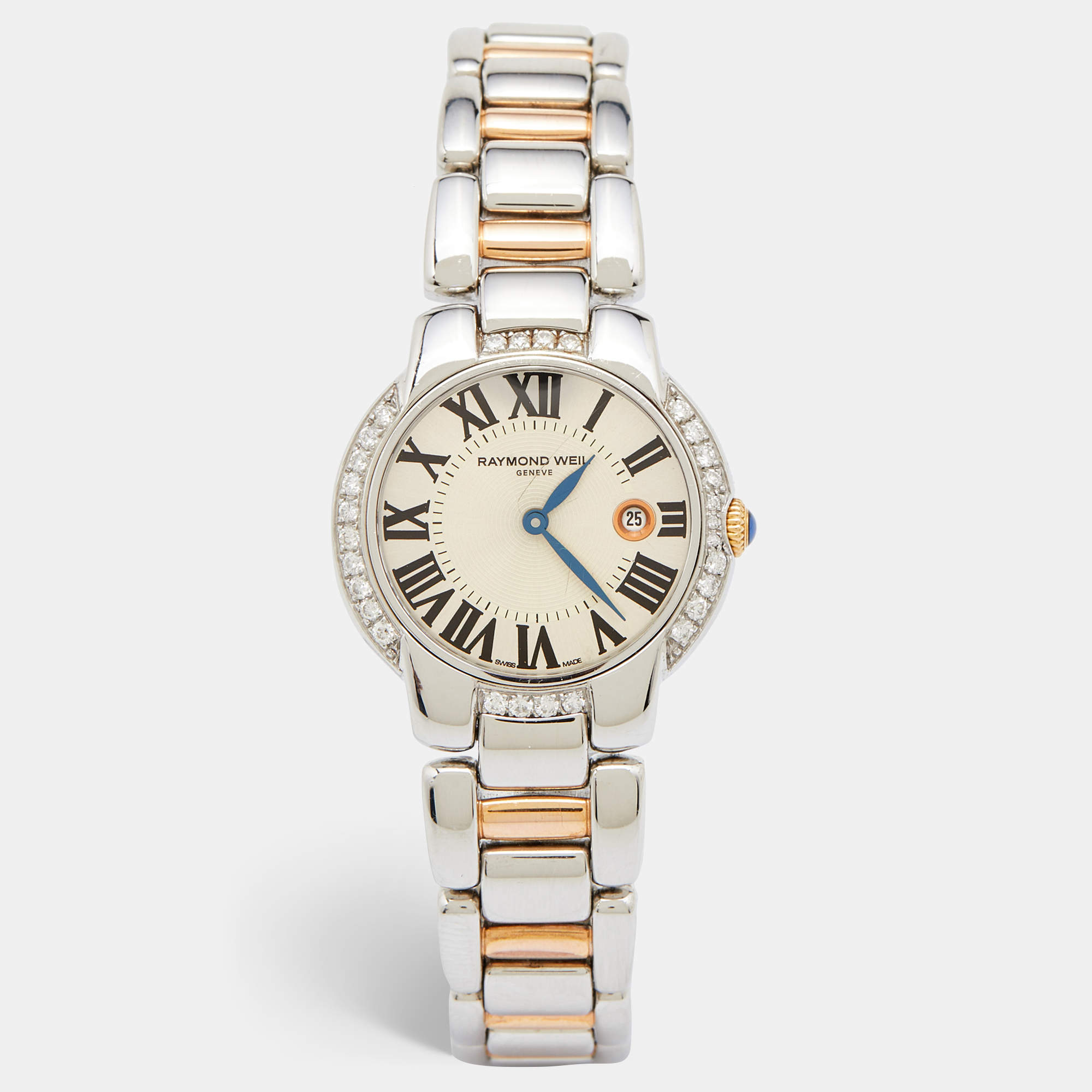 Raymond Weil Silver Two-Tone Stainless Steel Diamond Jasmine 5229-S5S-00659 Women's Wristwatch 29 mm