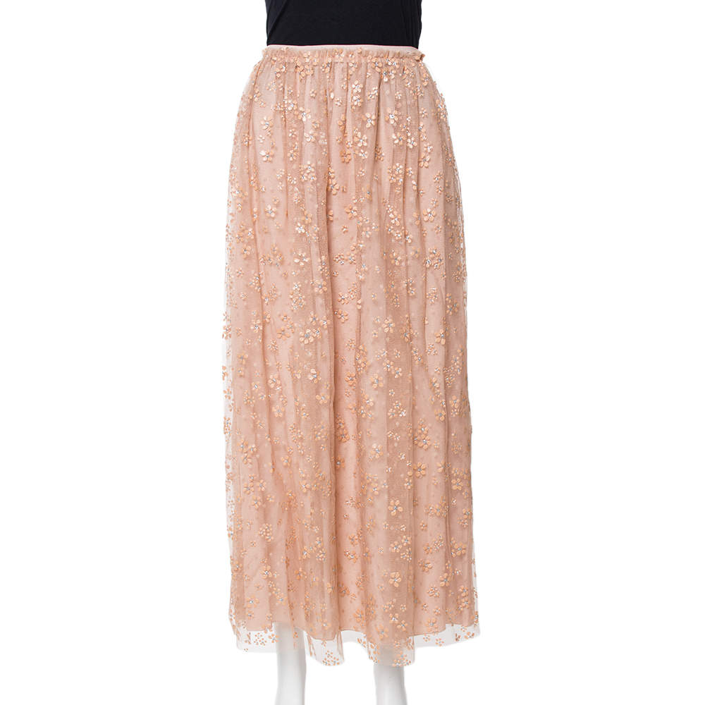 floral tulle maxi skirt