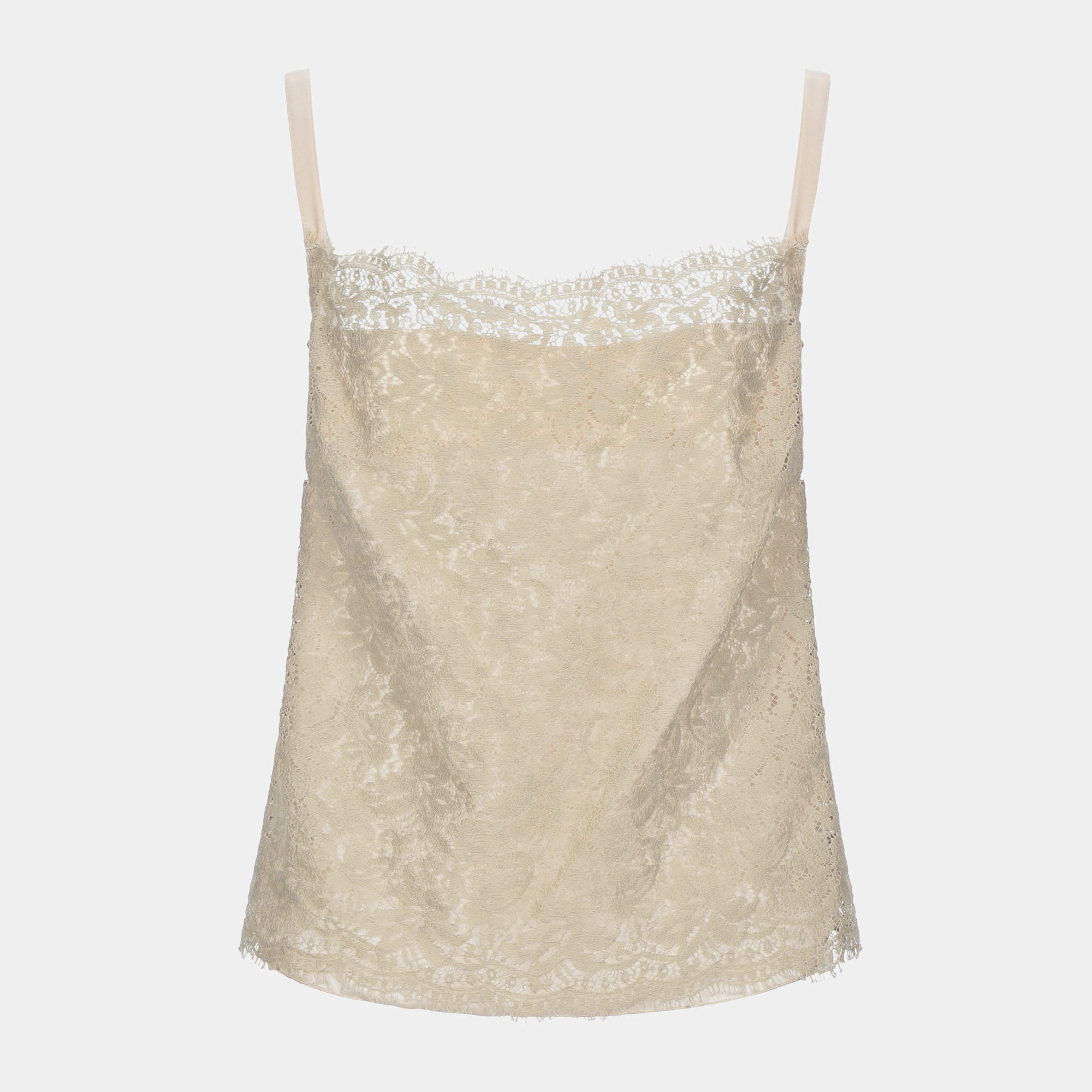 Red Valentino Peach Silk & Lace Camisole Top L (IT 44)