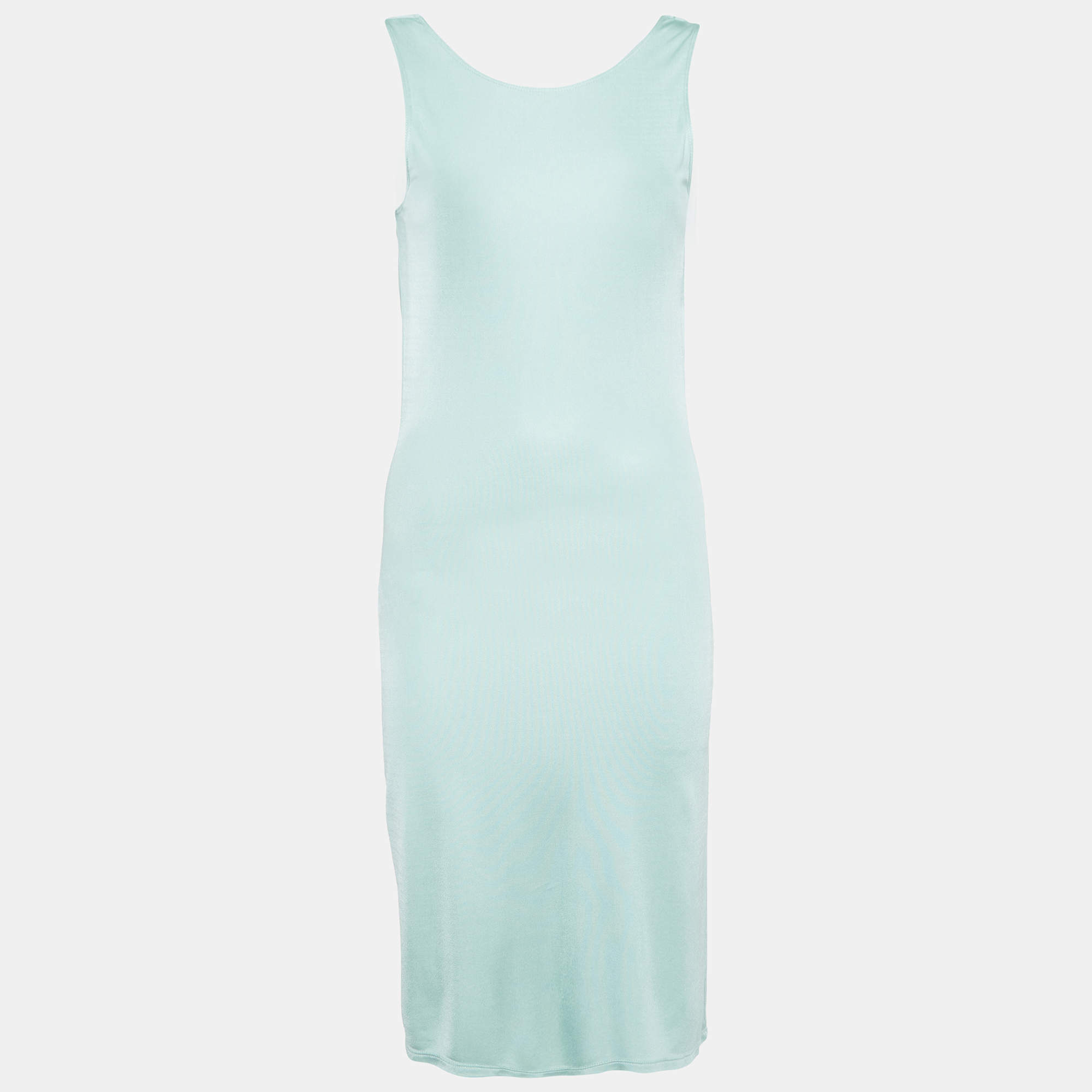 Pre Owned RED Valentino Green Jersey Sleeveless Short Dress S