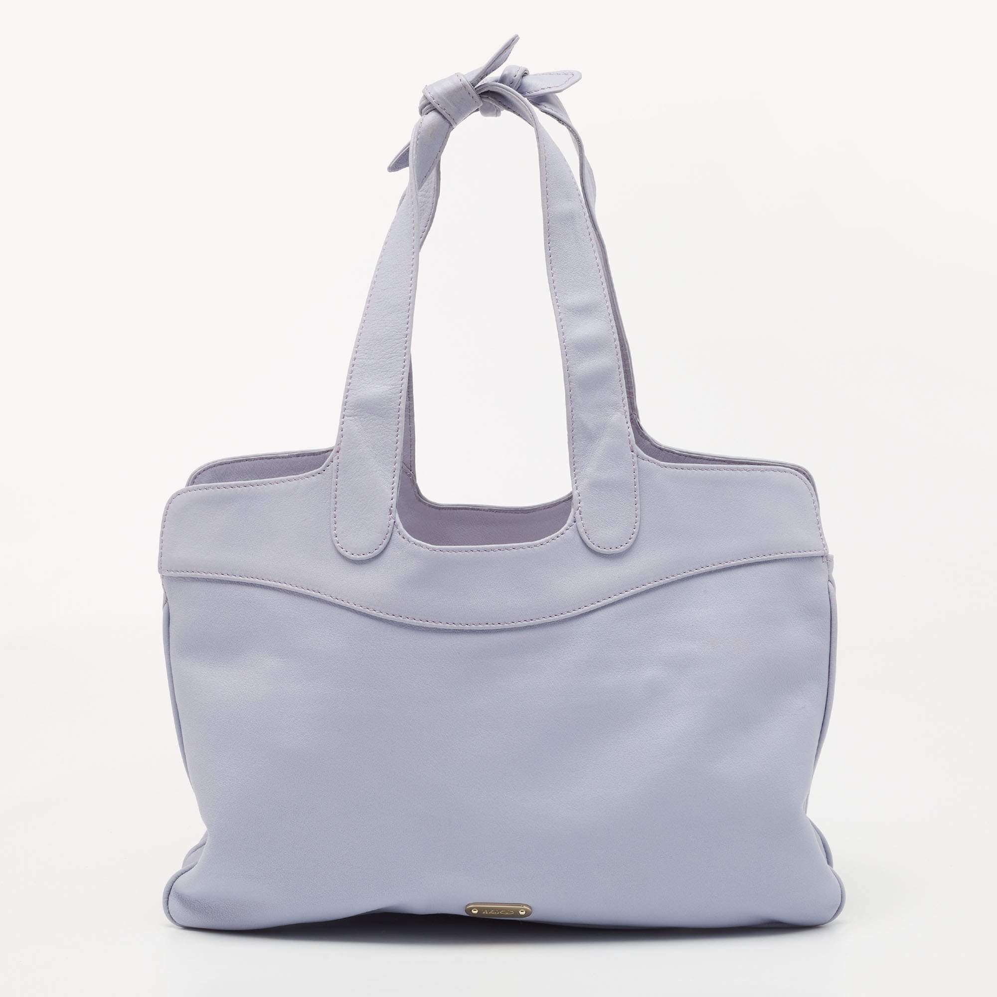 RED Valentino Lilac Leather Double Handle Bow Tote