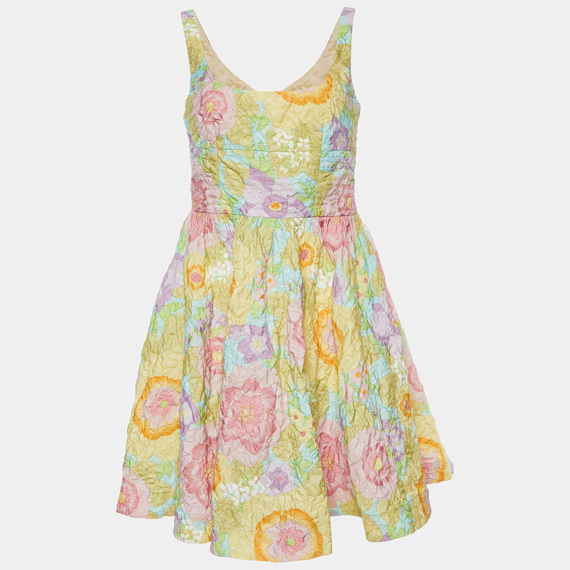 RED Valentino Multicolor Floral Print Crepe Mini Dress M