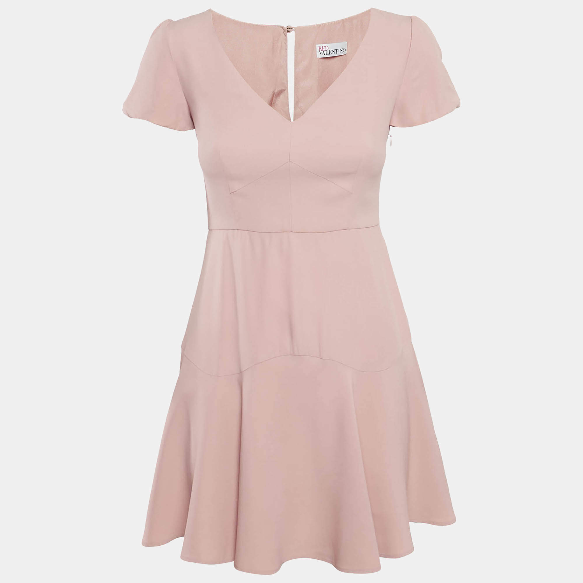 Pre Owned RED Valentino Pink Satin Mini Dress S