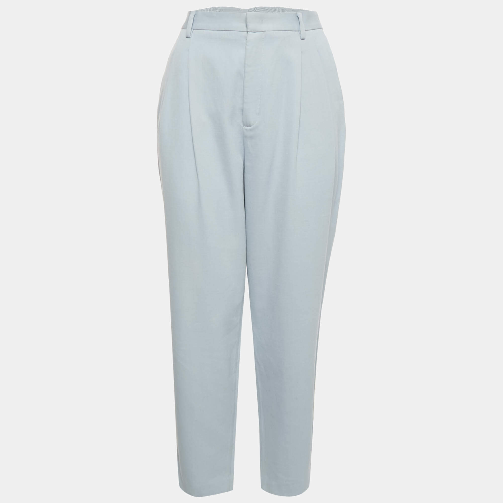 Pre Owned RED Valentino Light Blue Cotton Blend Formal Trousers M