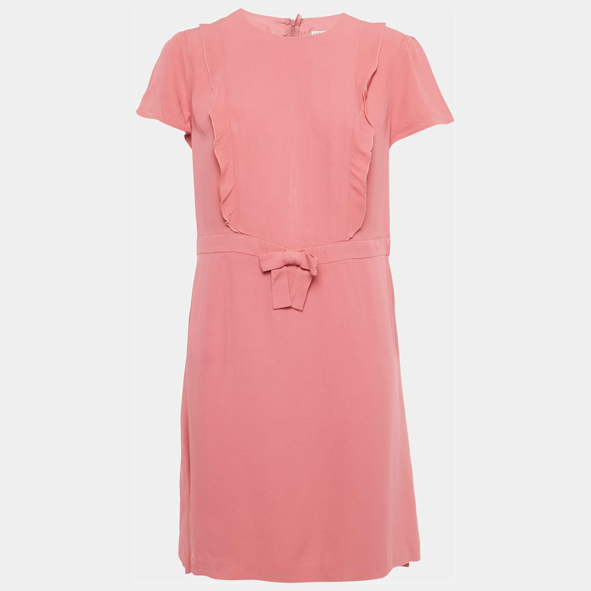 Pre Owned RED Valentino Pink Crepe Mini Dress L