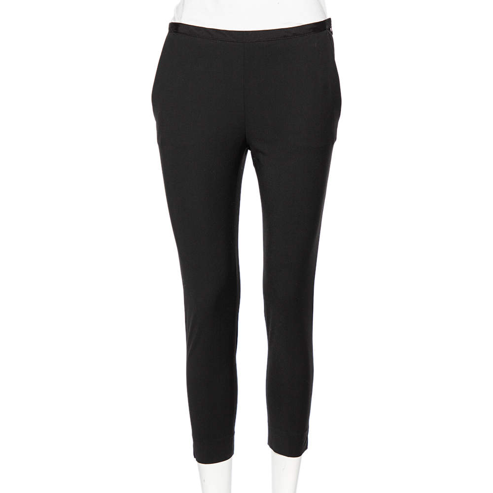 RED Valentino Black Wool Cropped Formal Pants S