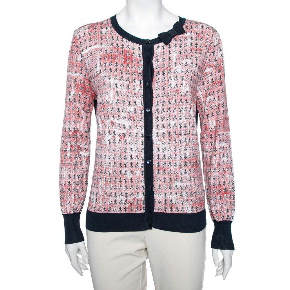 RED Valentino Multicolor Cotton Anchor Printed Sweater XL