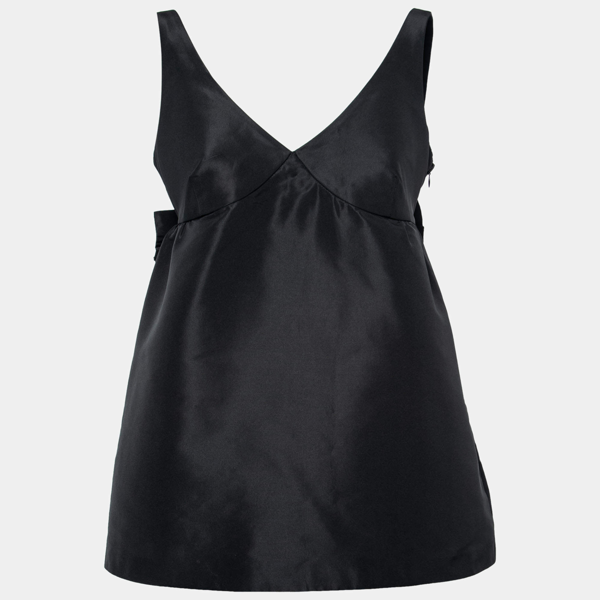 Pre Owned RED Valentino Black Synthetic Bow-Back Baby Doll Top M