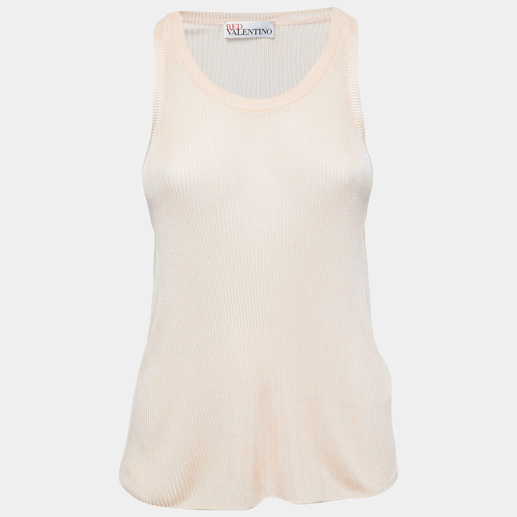 Pre Owned RED Valentino Light Orange Knit Tank Top S