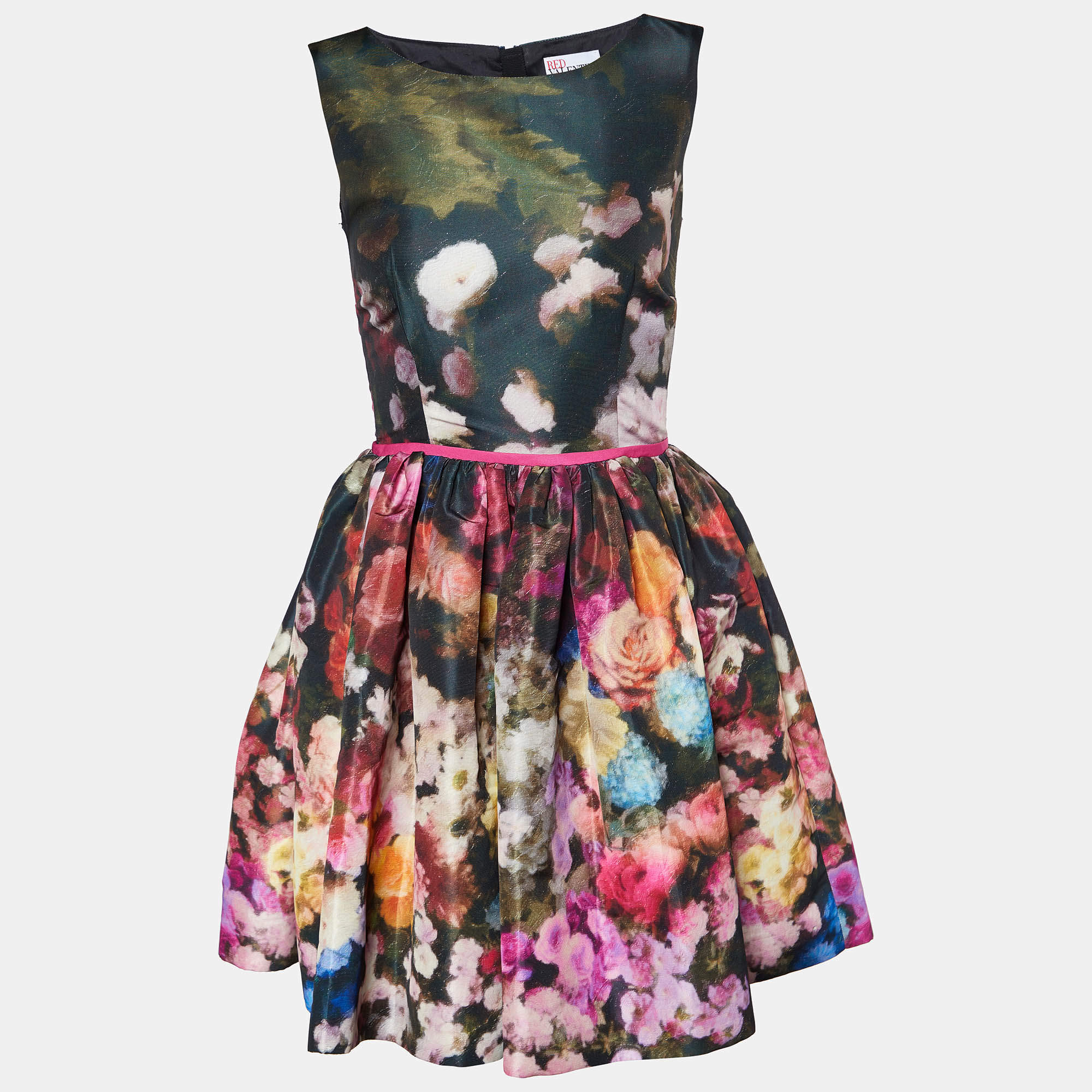RED Valentino Multicolor Printed Synthetic Sleeveless Midi Dress S