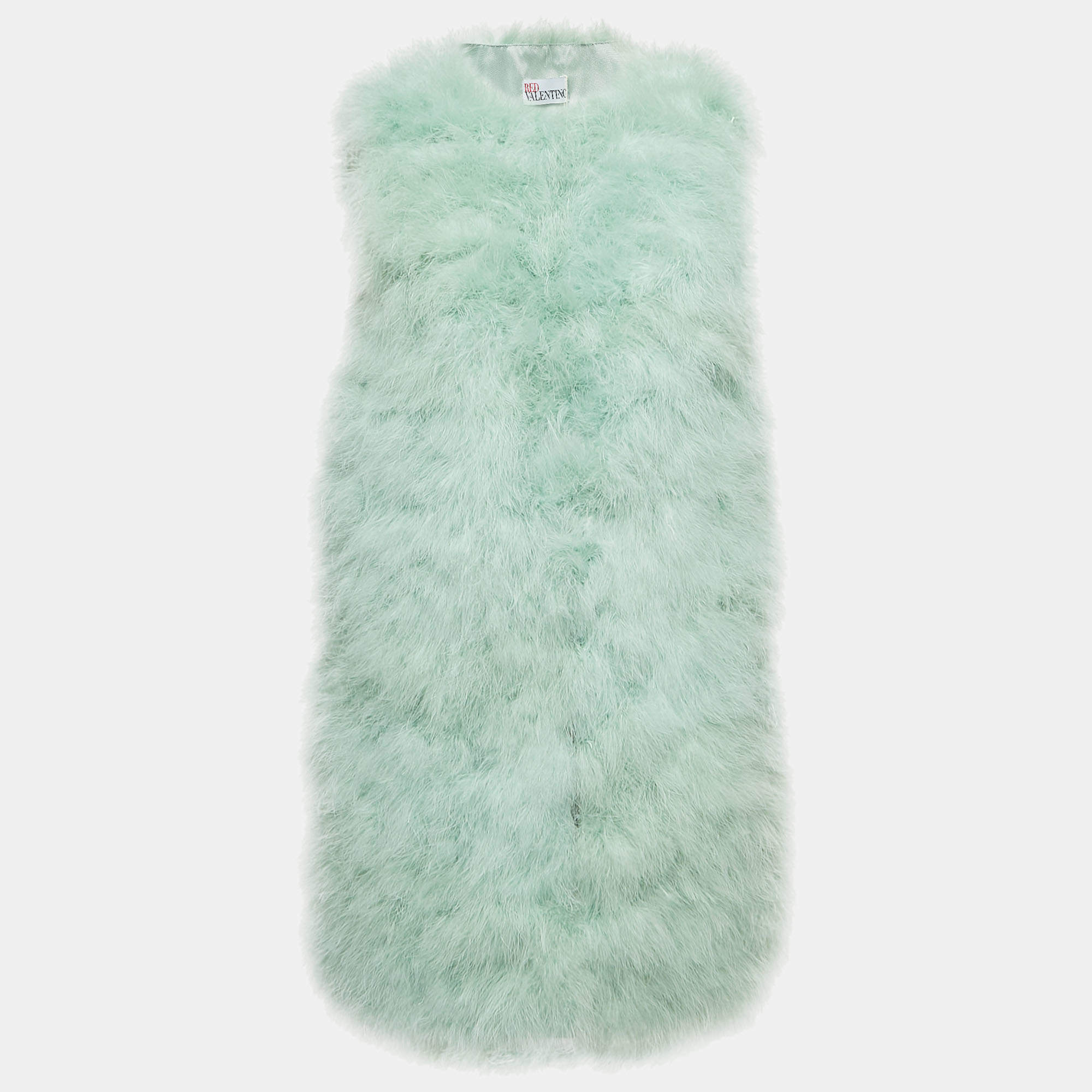 RED Valentino Pastel Green Feathered Waistcoat S
