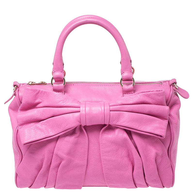 RED Valentino Pink Leather Bow Sacthel