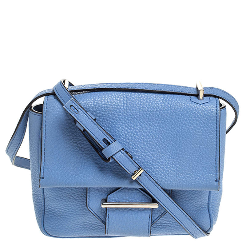 Pre Owned Reed Krakoff Sky Blue Leather Crossbody Bag
