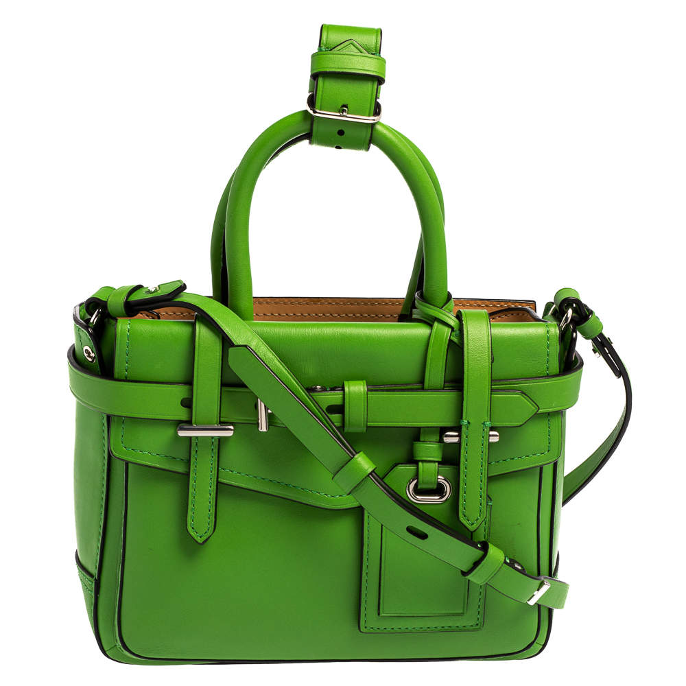 Reed Krakoff Lime Green/Black Leather Boxer Tote