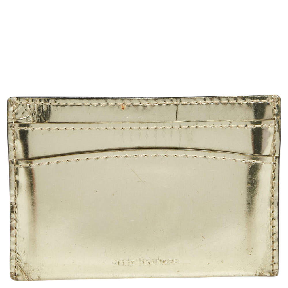 Reed Krakoff Metallic Gold Leather Card Holder