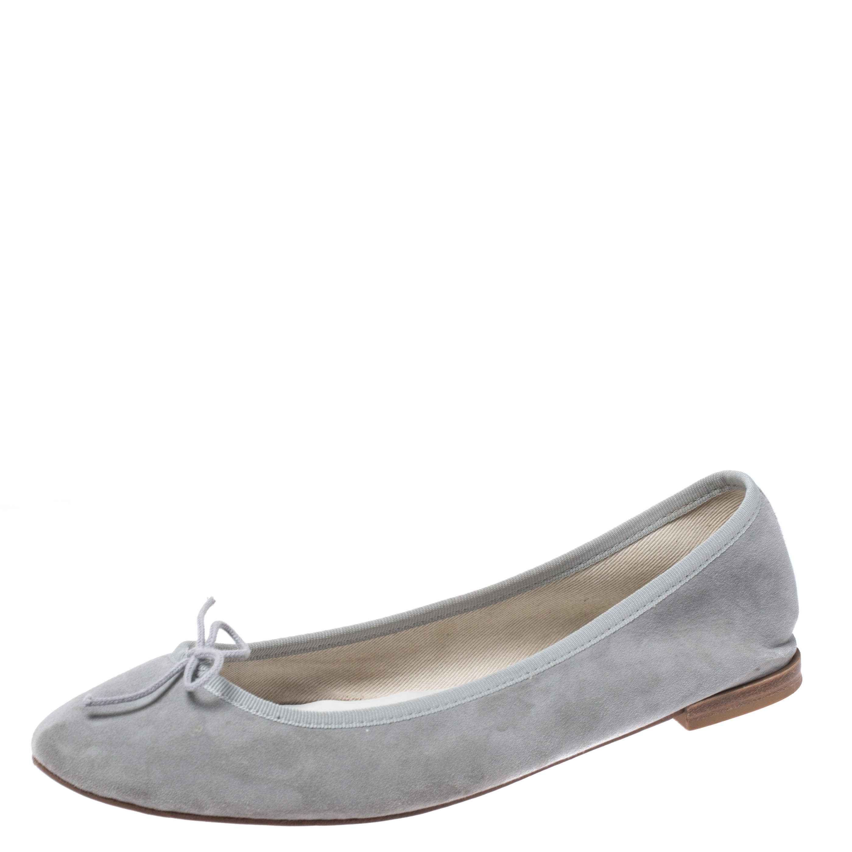 Repetto Grey Suede Leather Cendrillon Ballerina Flats Size 42