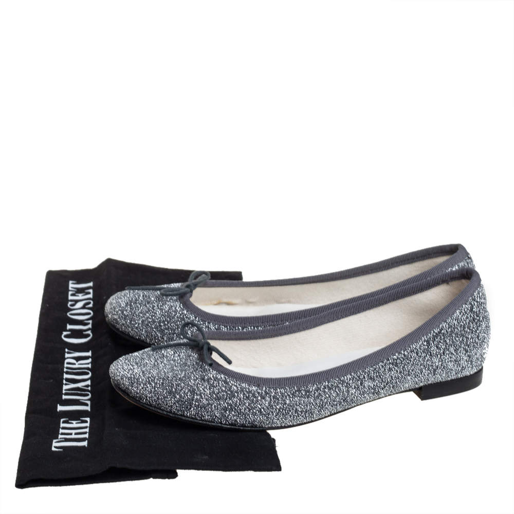 Pre Owned Repetto Glitter Fabric Ballet Flats Size 37