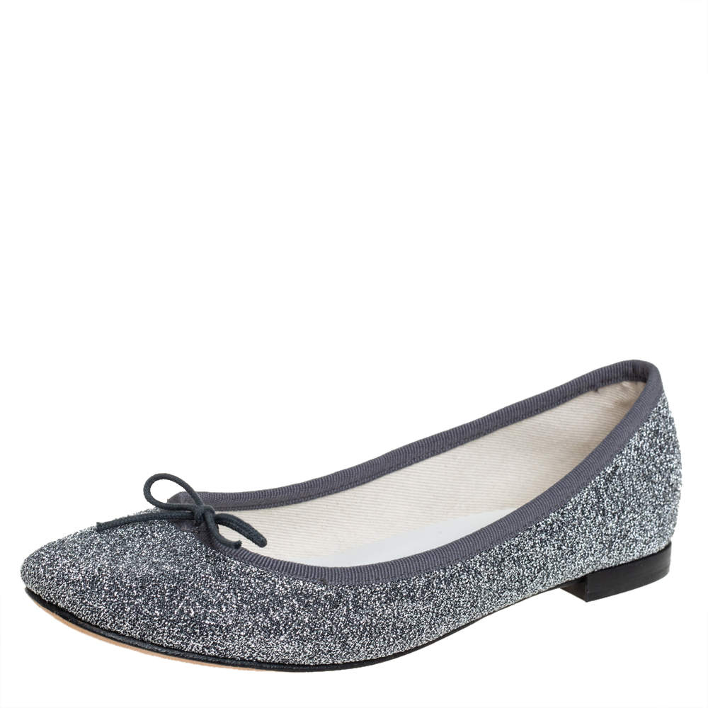 Repetto Glitter Fabric Ballet Flats Size 37