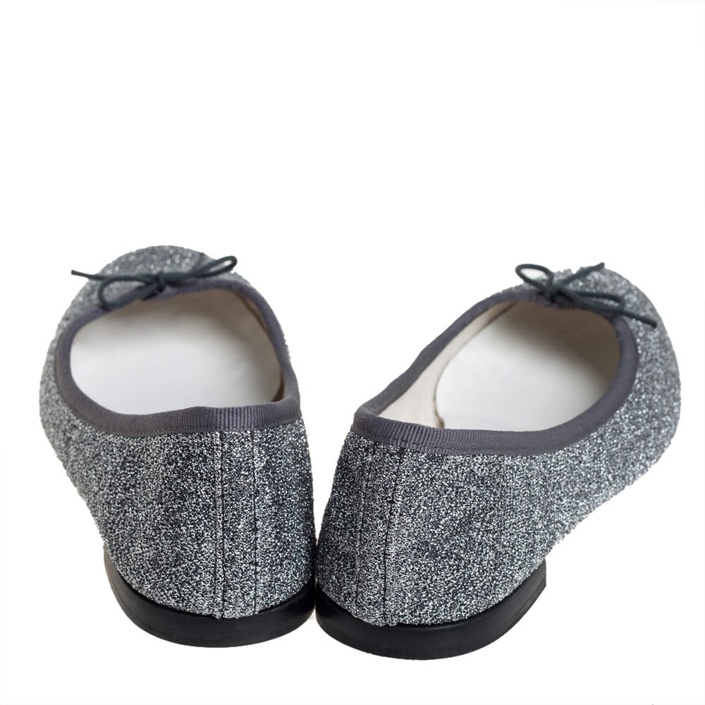 Pre Owned Repetto Glitter Fabric Ballet Flats Size 37