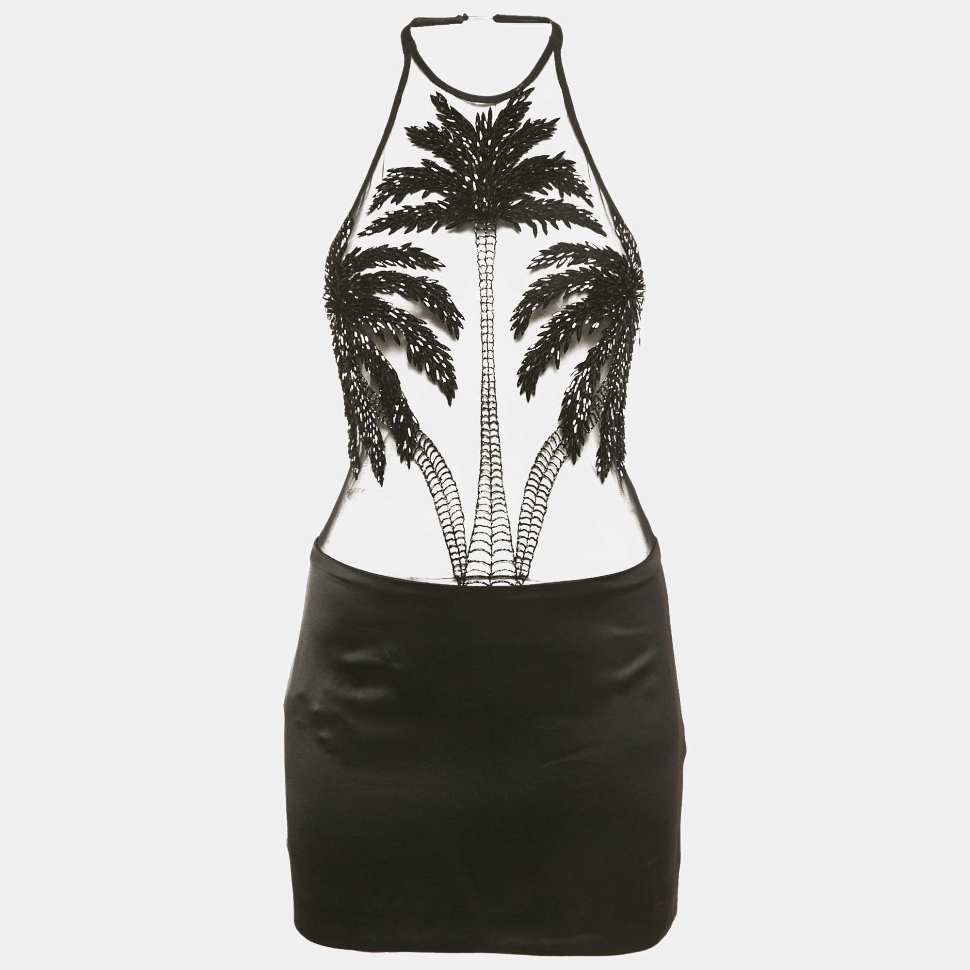 مملوكة مسبقًا Retrofete Black Tulle and Satin Embellished Ondine Dress XS