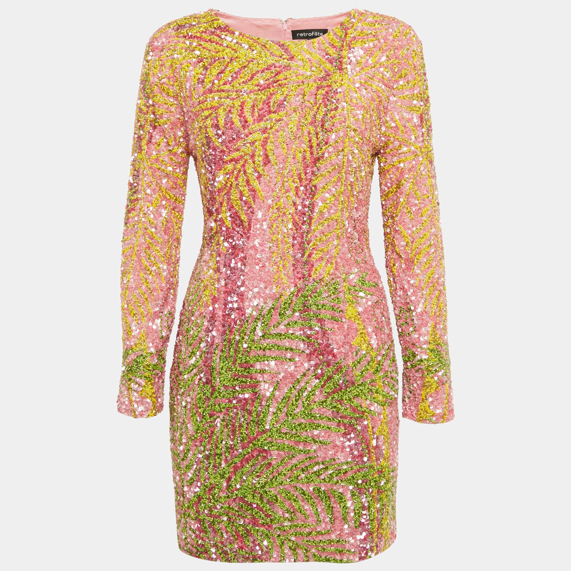 Pre Owned Retrofete Multicolor Sequin Nikki Mini Dress M