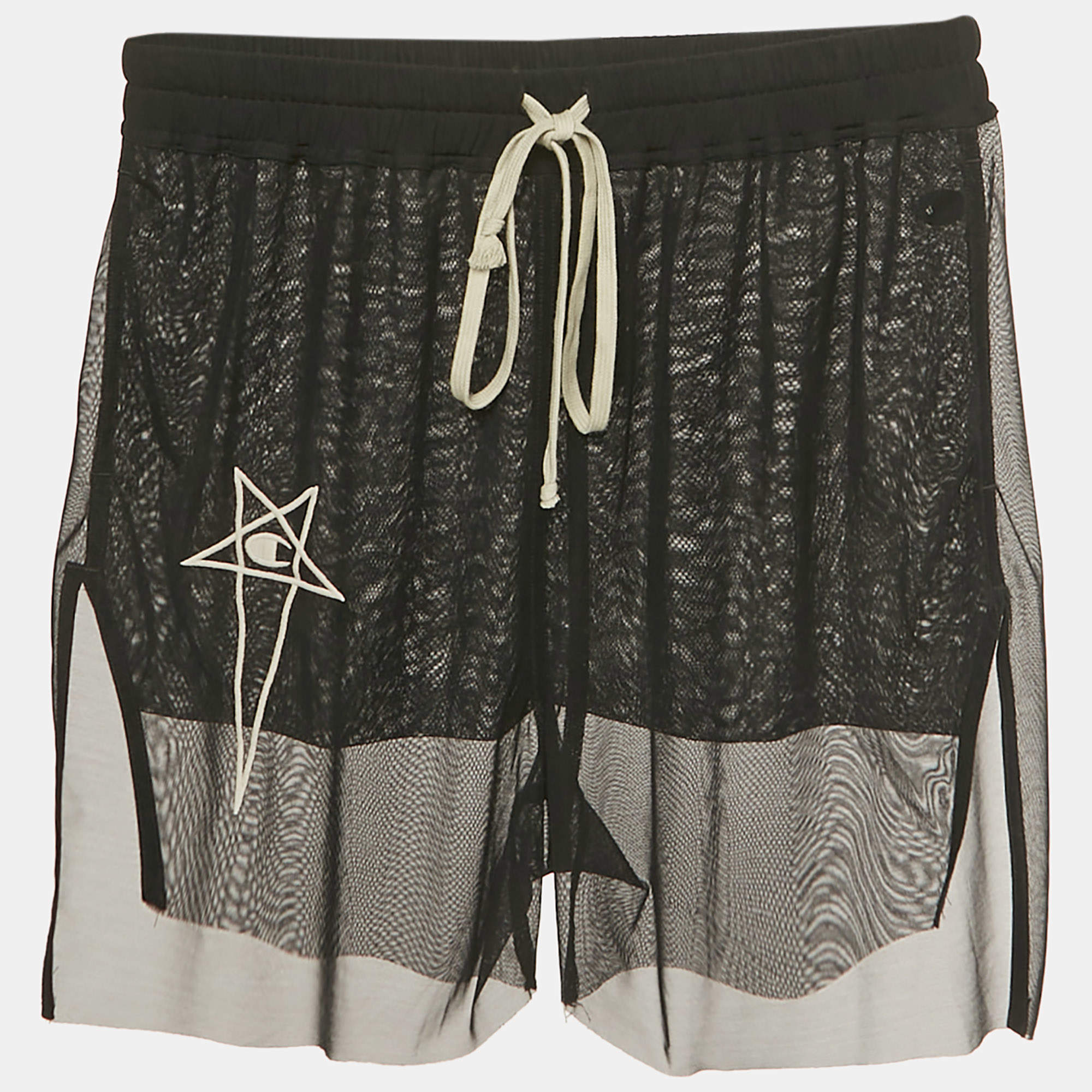 Pre Owned شورت ريك أوينز مع تشامبيون شفاف تول أسود مقاس ميديم (متوسط)