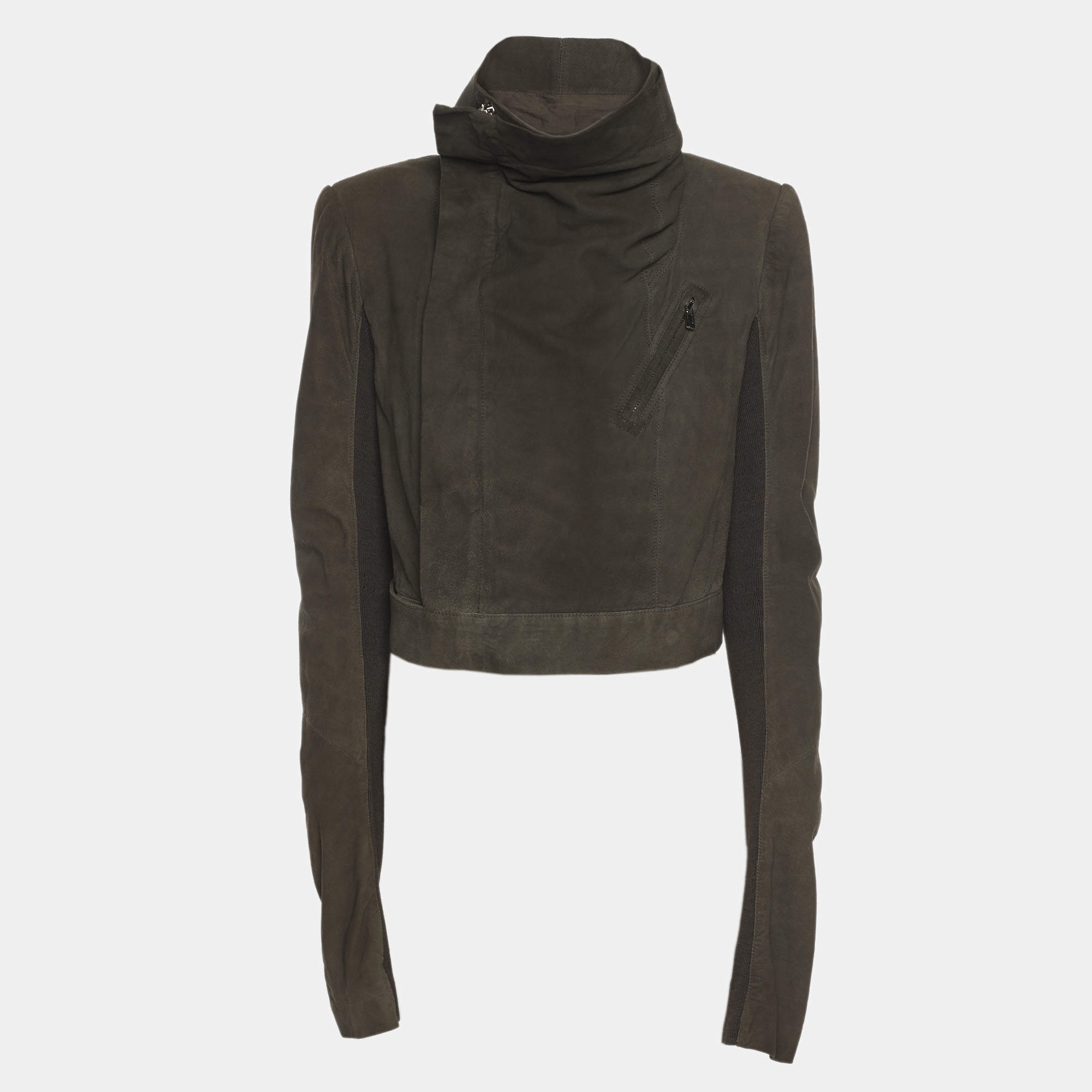 Pre Owned جاكيت ريك اوينز قصير سويدي رمادي متوسط