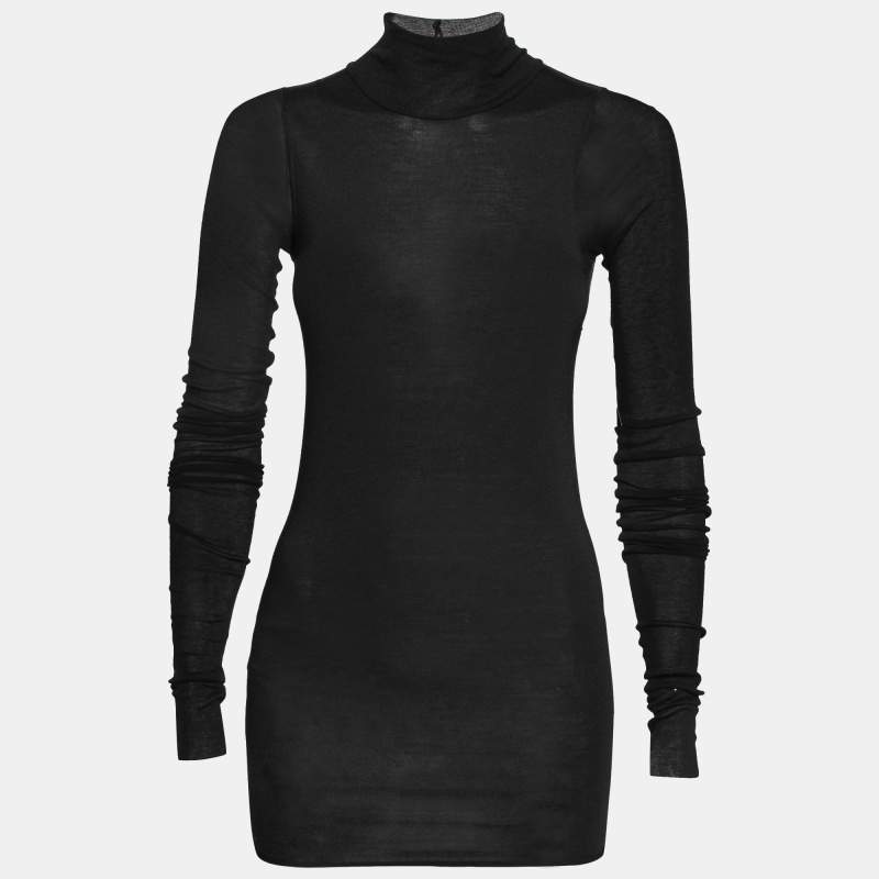 Rickowenslilies Black Knit Mock Neck Long Sleeve Top M