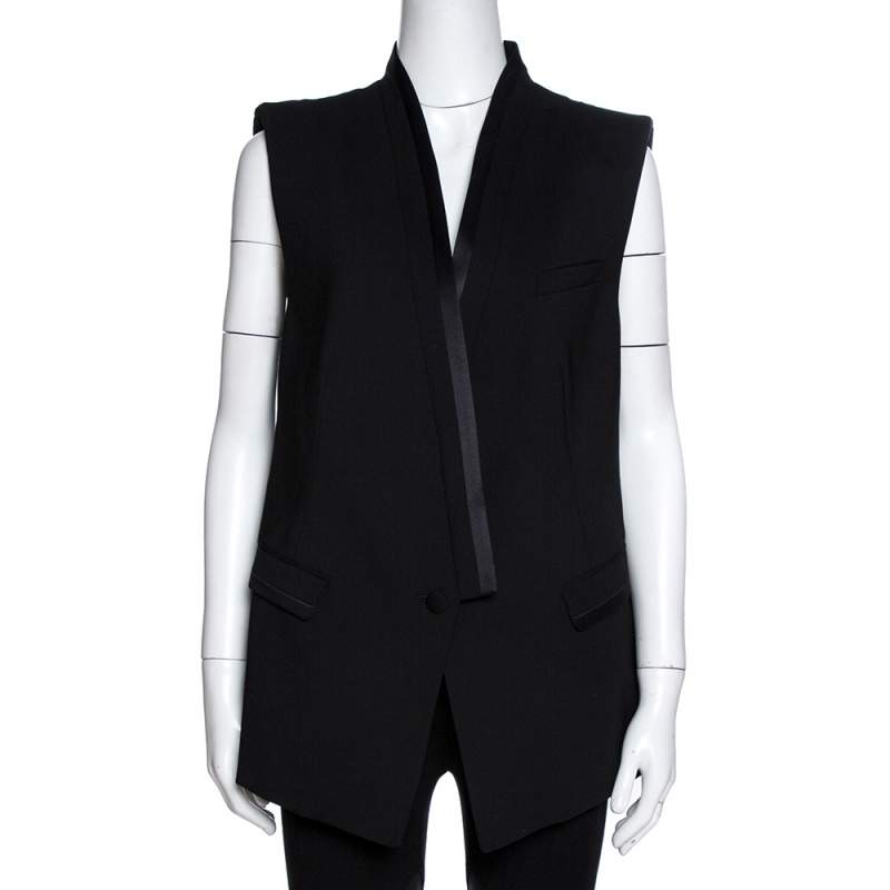 Pre Owned فيست روبرتو كافالي صوف سترتش أسود قصة حرف إيه مقاس كبير - لارج