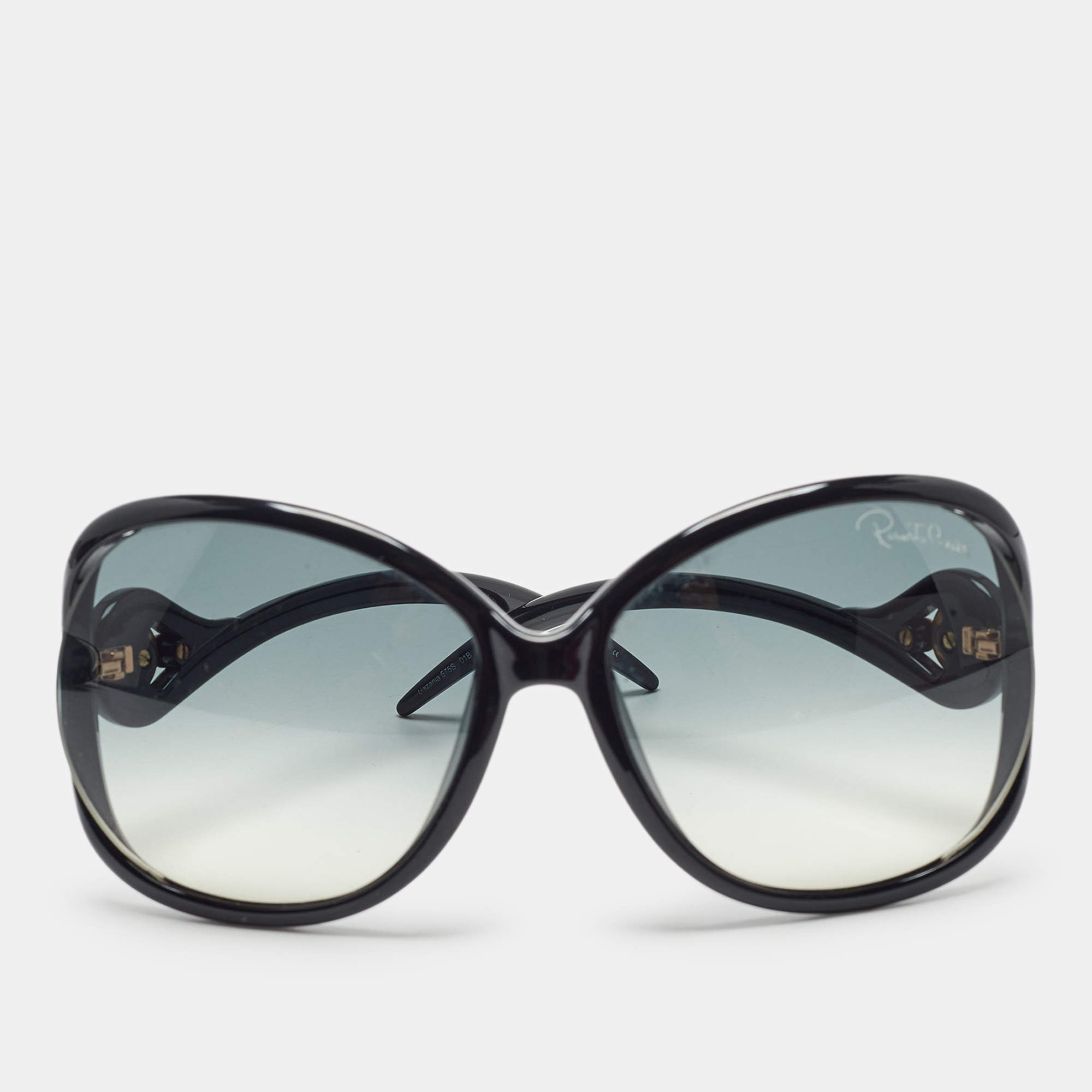 Pre Owned Roberto Cavalli Black/Grey Gradient Gazania Oversized Sunglasses