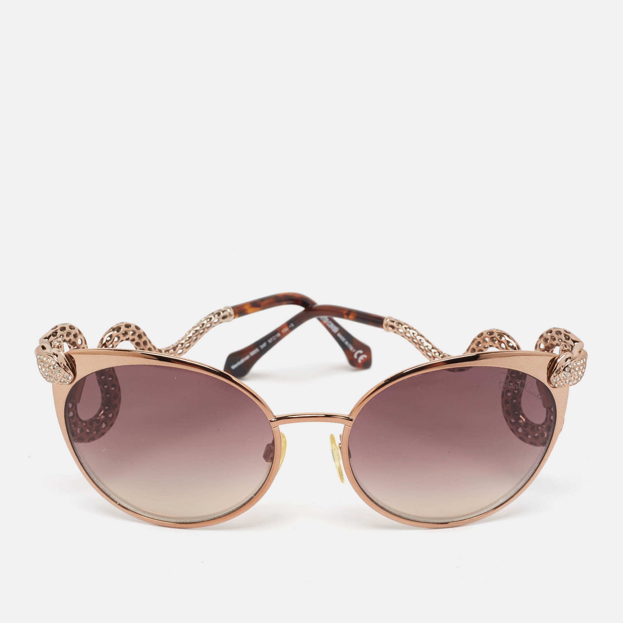 Pre Owned Roberto Cavalli Brown Gradient Menkalinan 890S Cat Eye Sunglasses