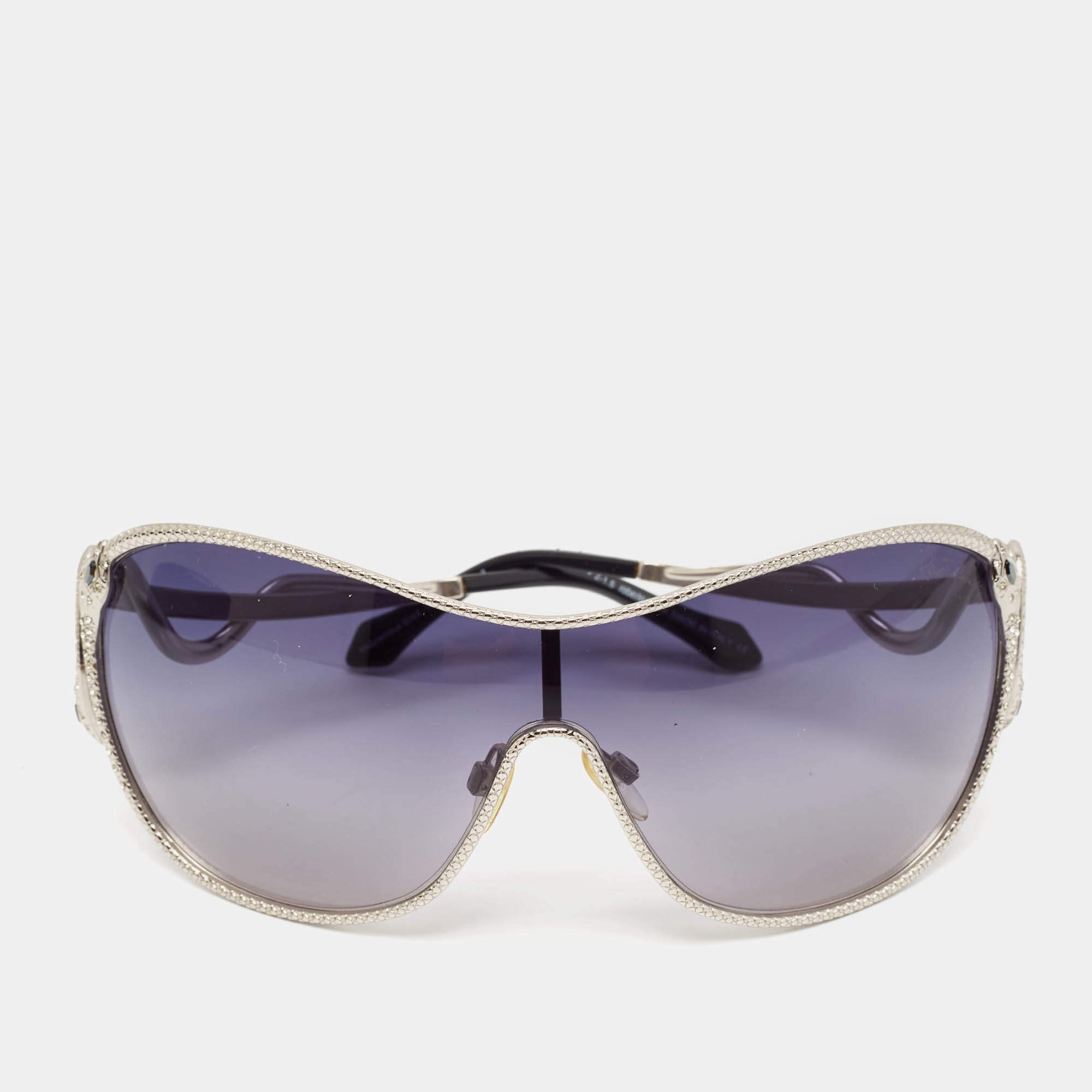 Pre Owned Roberto Cavalli Black Gradient Miaplacidus 908S Shield Sunglasses