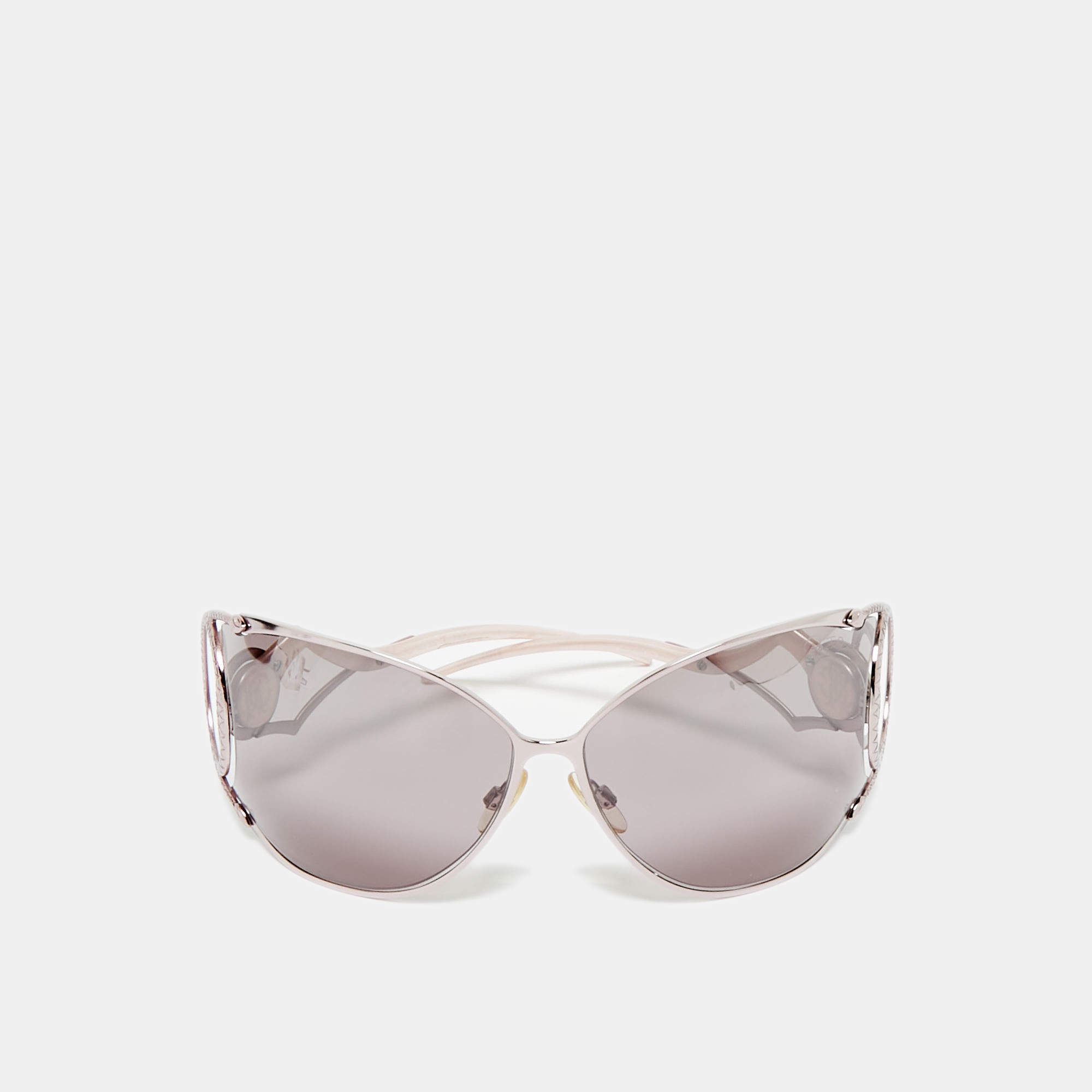 Pre Owned Roberto Cavalli Light Pink Zircone 464S Oversized Sunglasses