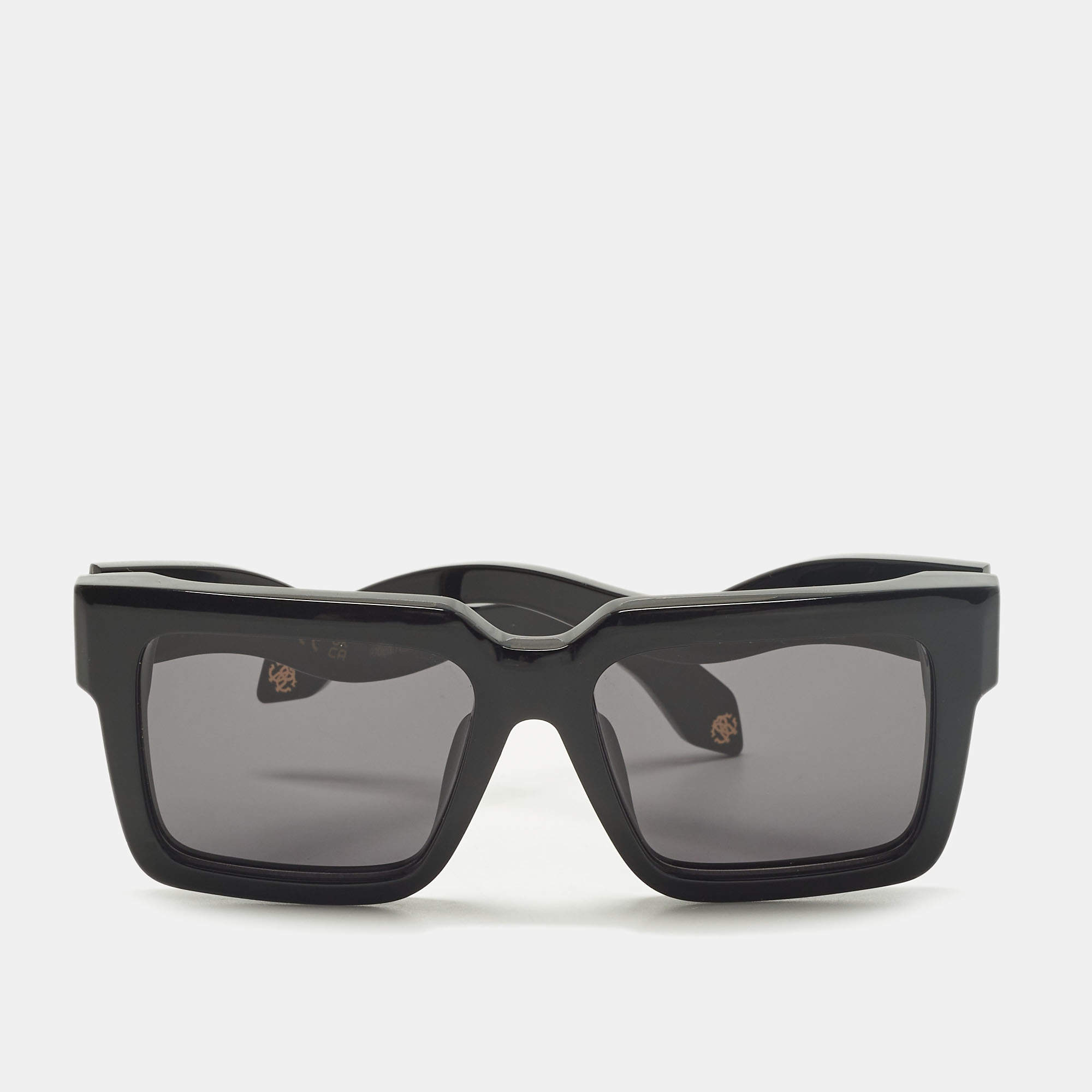 مملوكة مسبقًا Roberto Cavalli Black SRC 055 Snake Square Sunglasses