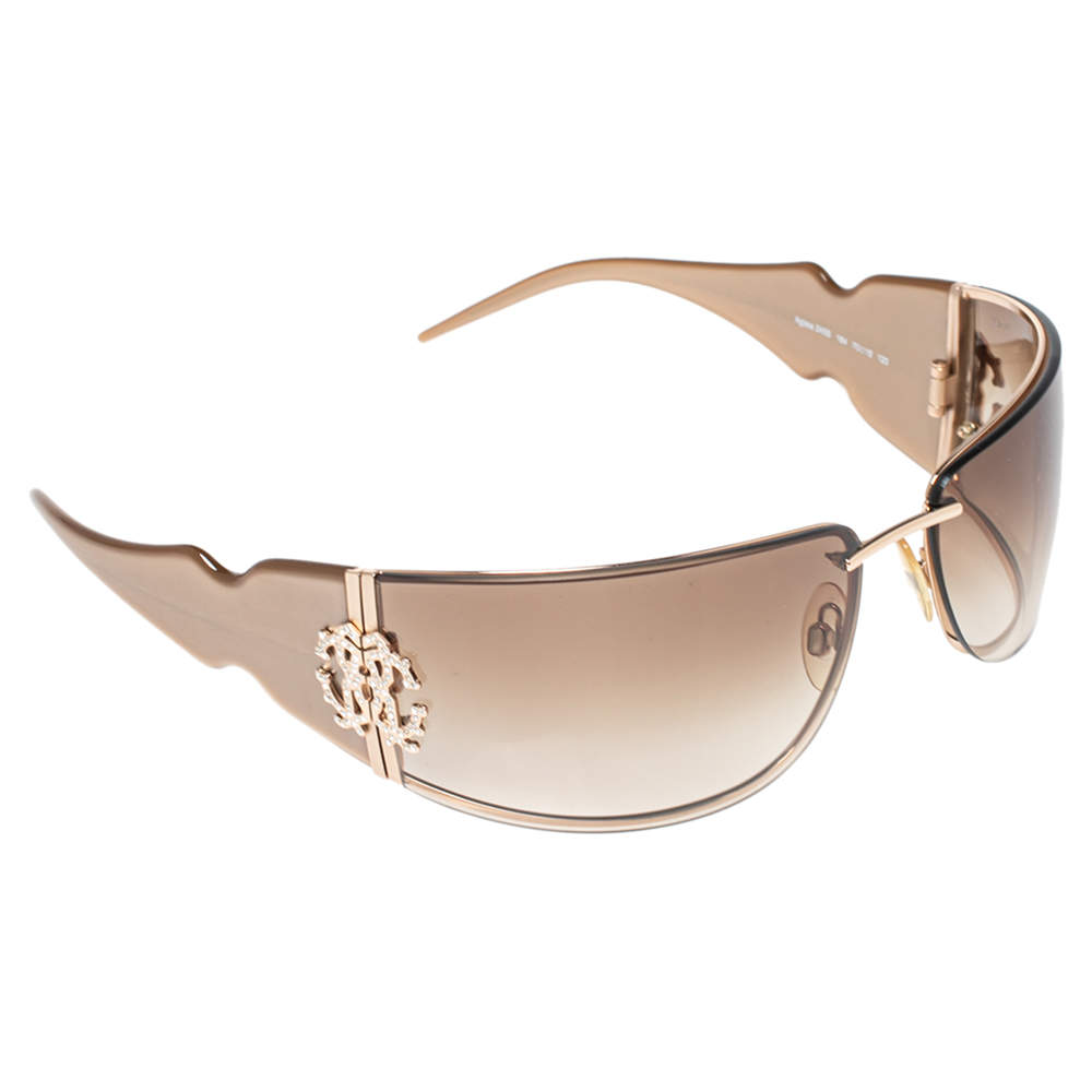 Pre Owned Roberto Cavalli Brown/Beige Acetate Aglaia 245S Gradient Sunglasses