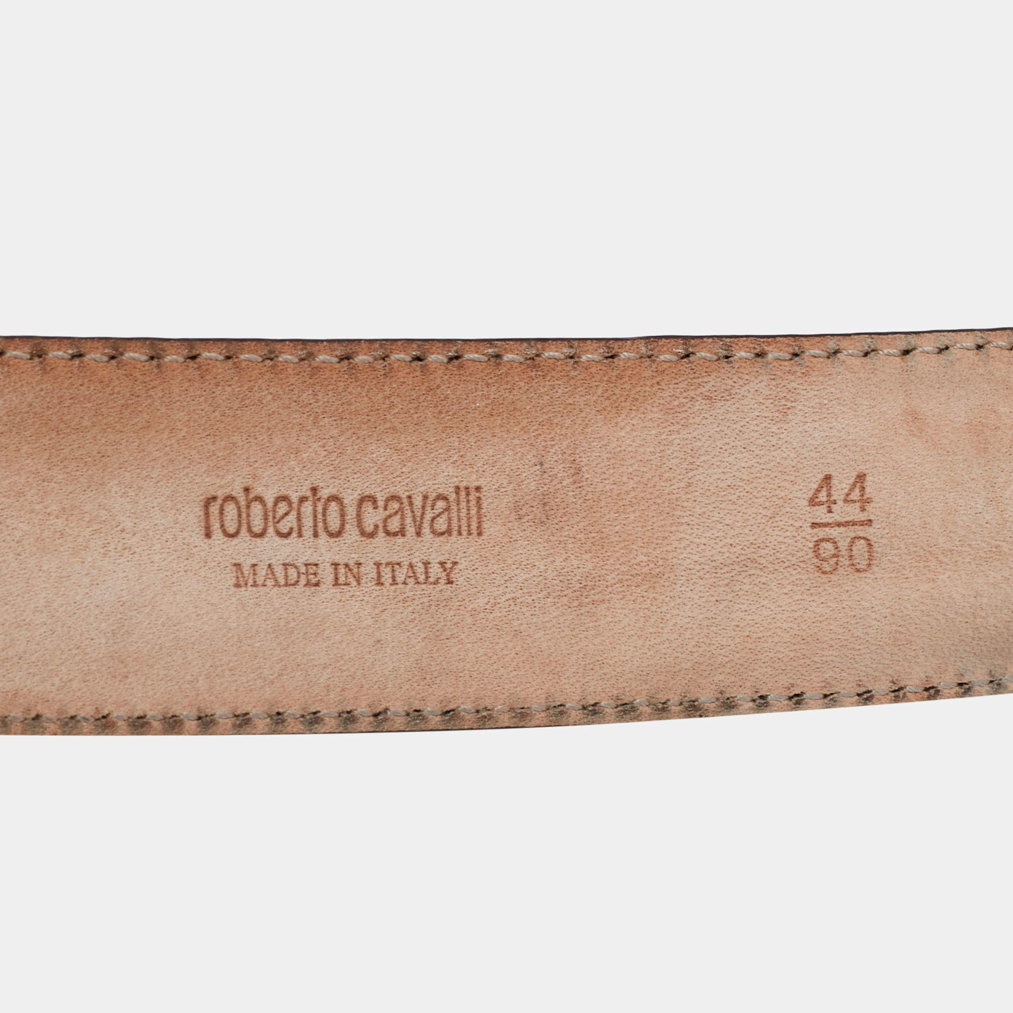 Roberto Cavalli Men's Adjustable RC Monogram Ribbon Belt, Size 90