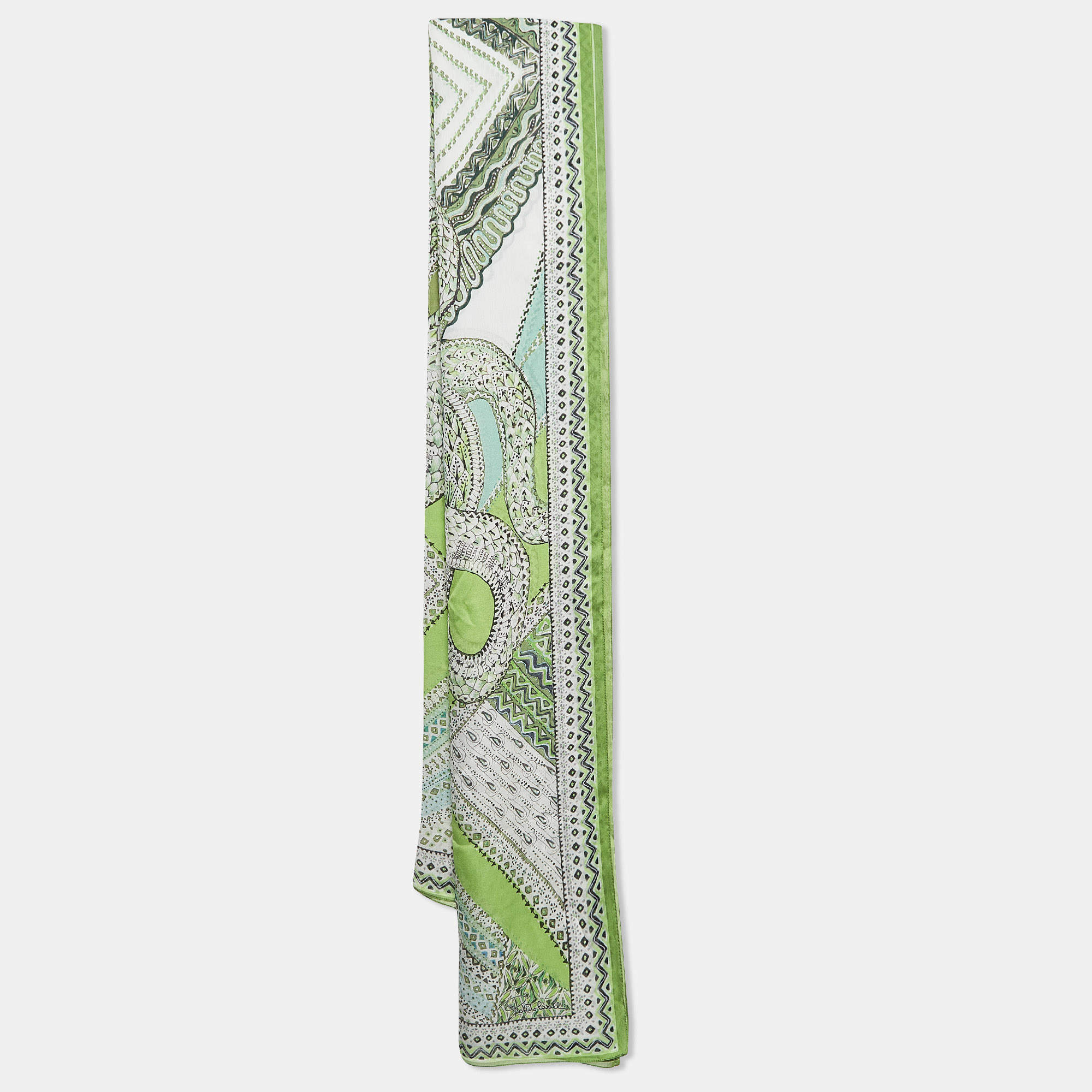 Roberto Cavalli Green Snake Print Silk Stole Roberto Cavalli | The ...