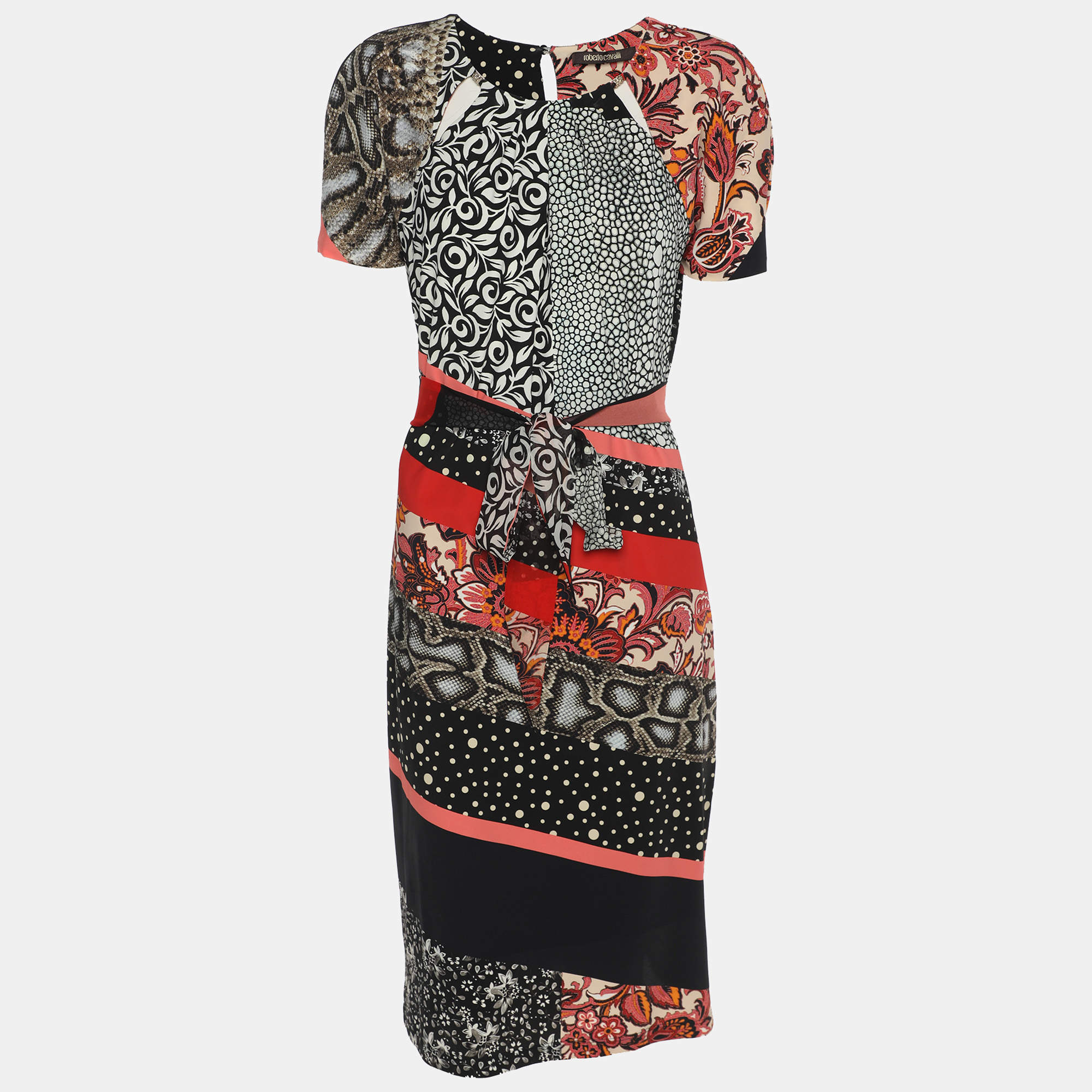 Pre Owned Roberto Cavalli Multicolor Printed Jersey Dress S