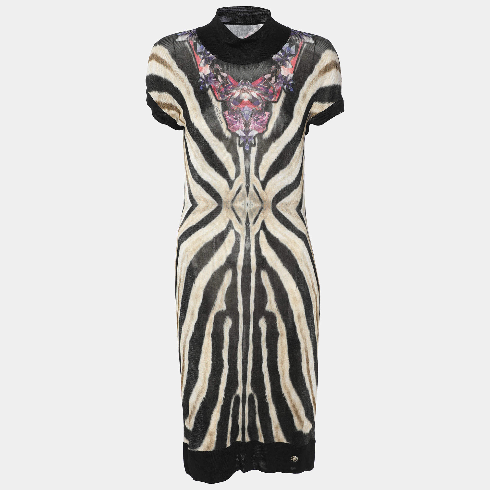Roberto Cavalli Multicolor Printed Jersey Dress L