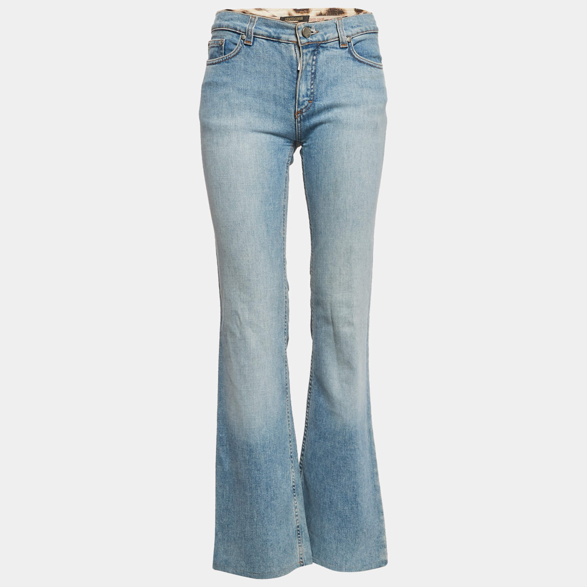 Roberto Cavalli Blue Faded Denim Straight Fit Jeans XS Waist 28"
