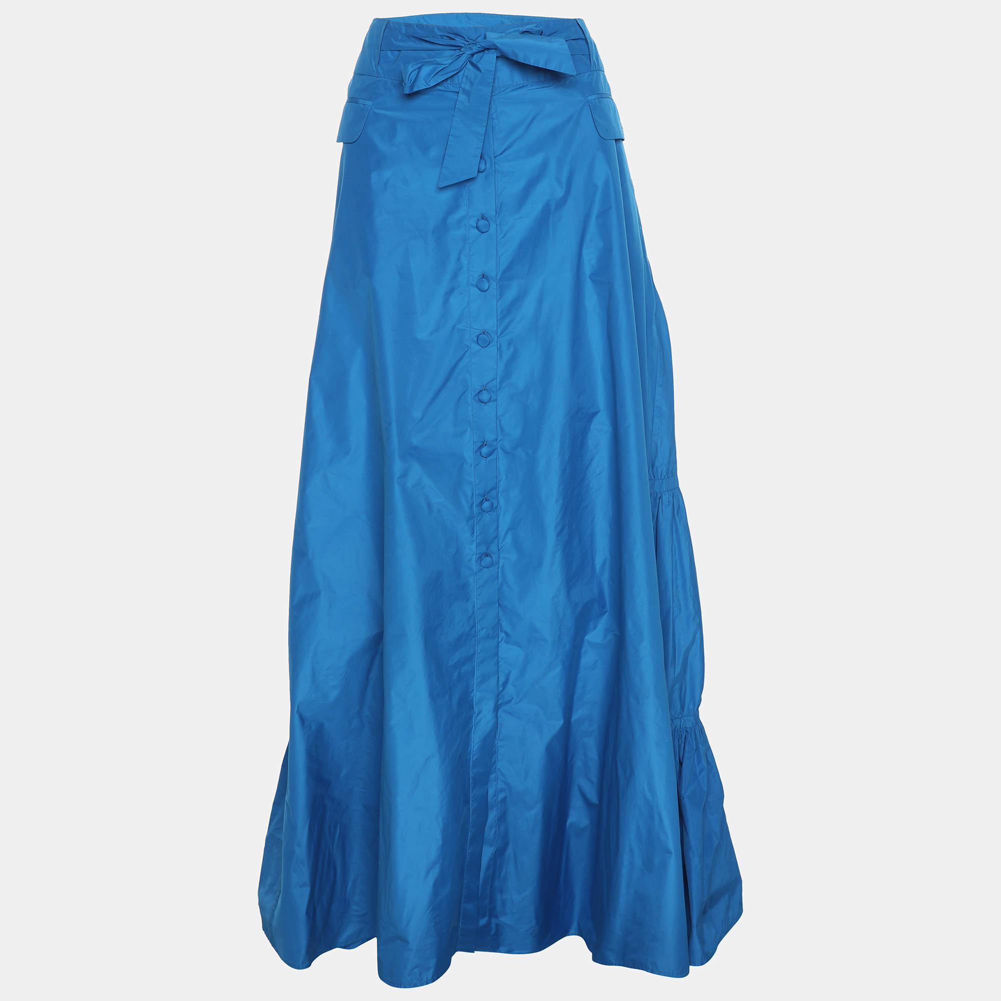 Roberto Cavalli Blue Polyester Maxi Skirt M