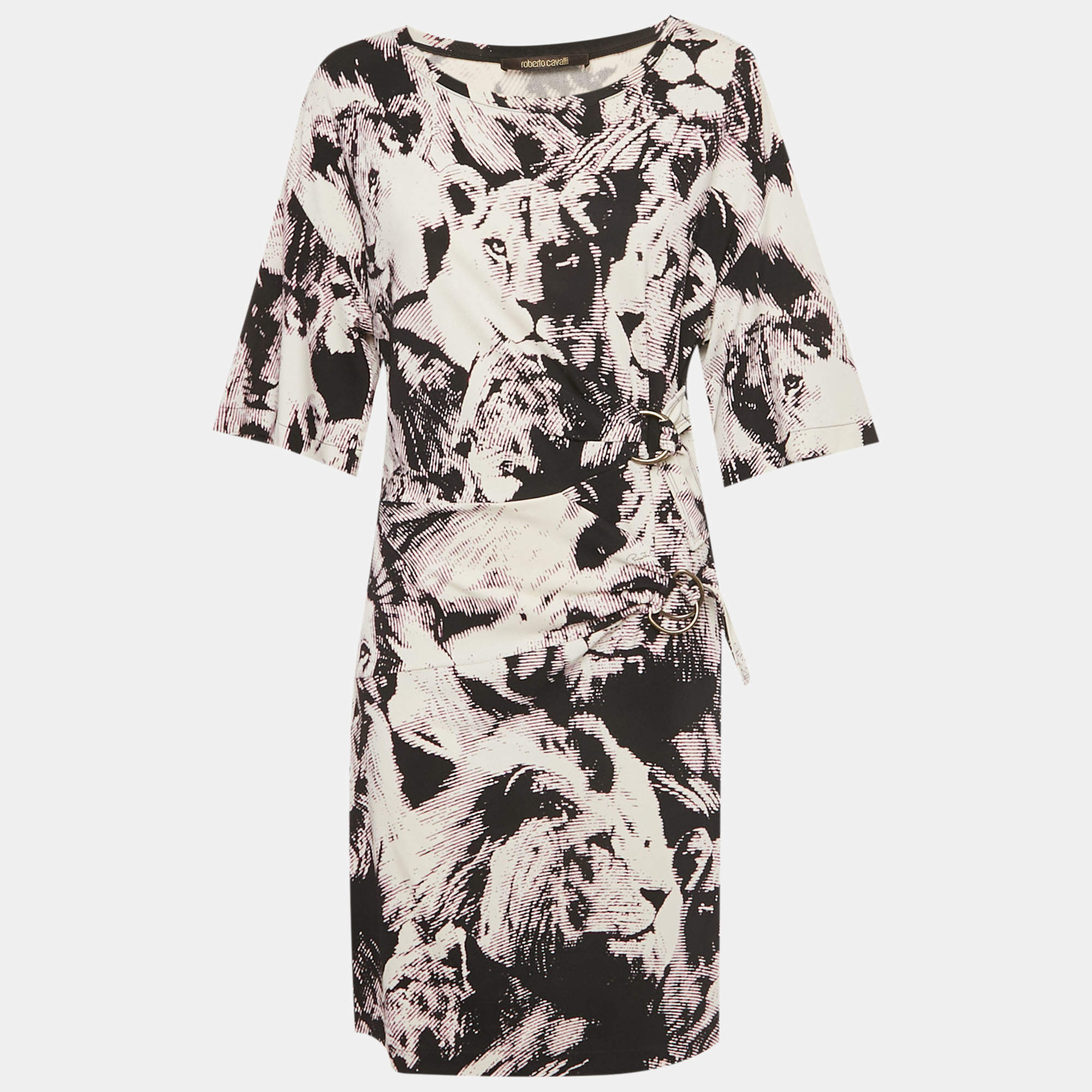 مملوكة مسبقًا Roberto Cavalli Multicolor Printed Jersey Midi Dress L