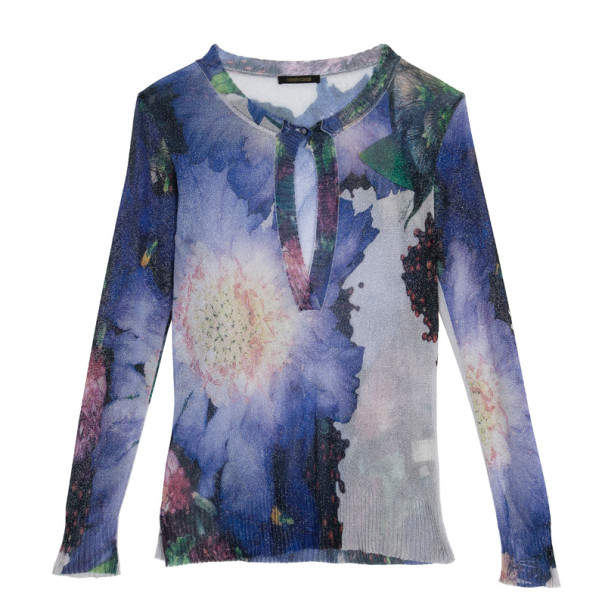 Pre Owned توب تريكو روبرتو كافالي مورد مطبوع M